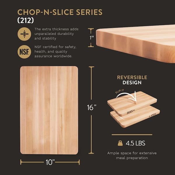 John Boos Wood 16 X 10 In. Rectangular Maple Chop N Slice Reversible Cutting Board-thumbmail-4