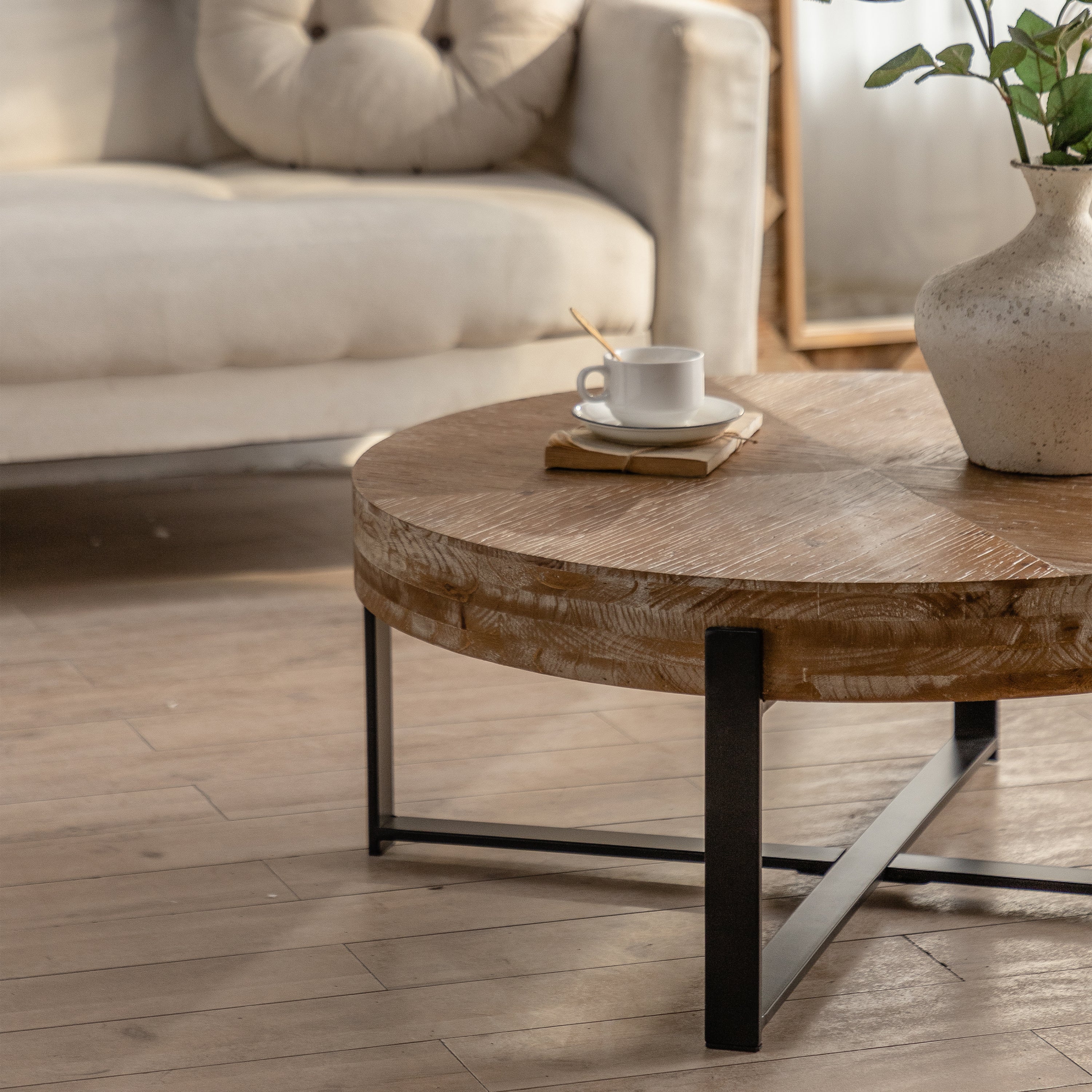 Modern Retro Splicing Round Coffee Table-thumbmail-4