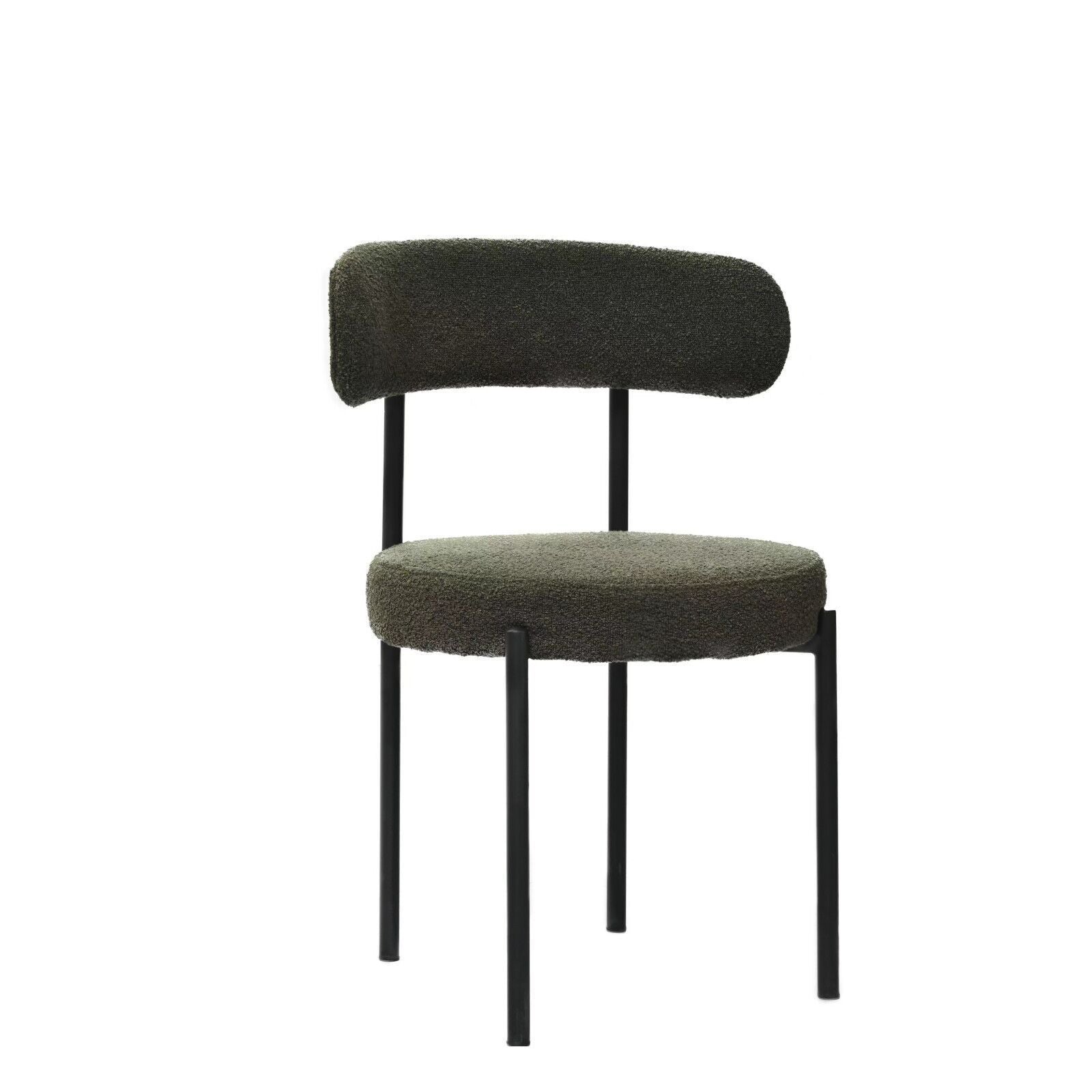 Set of 2 Mid-Century Modern Boucle Dining Chairs-thumbmail-4