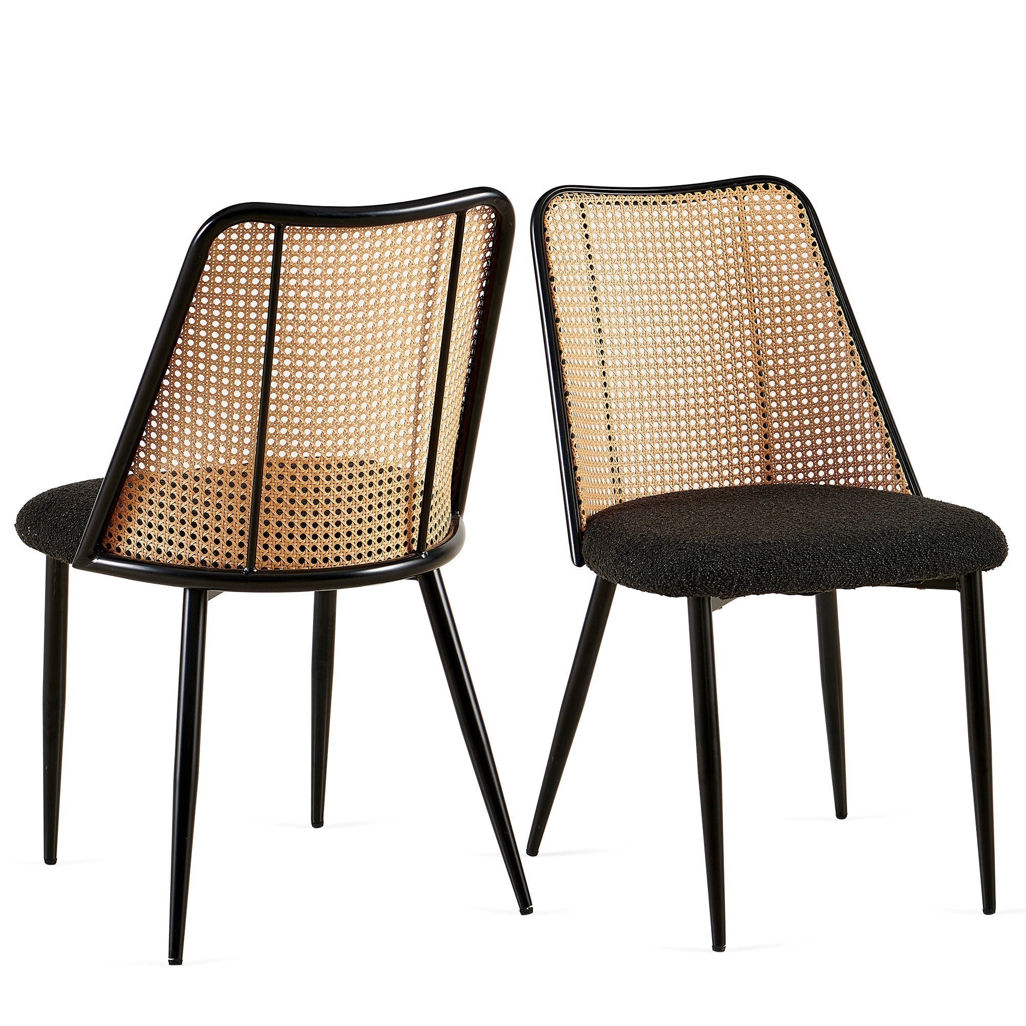 Set of Black Rattan Dining Chairs-thumbmail-4