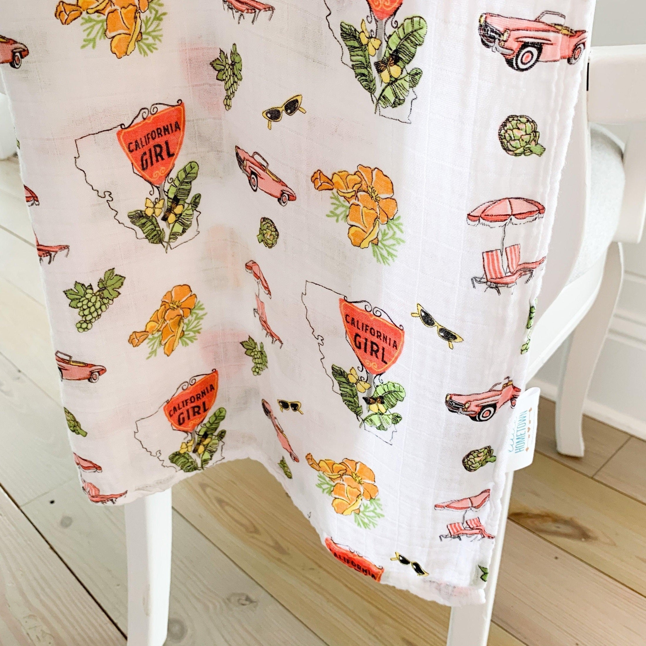 California Baby Girl Muslin Swaddle Blanket-thumbmail-3