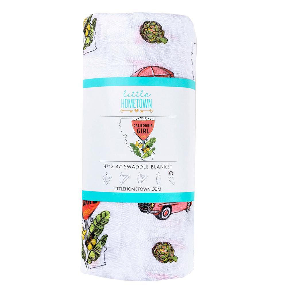 California Baby Girl Muslin Swaddle Blanket-thumbmail-4