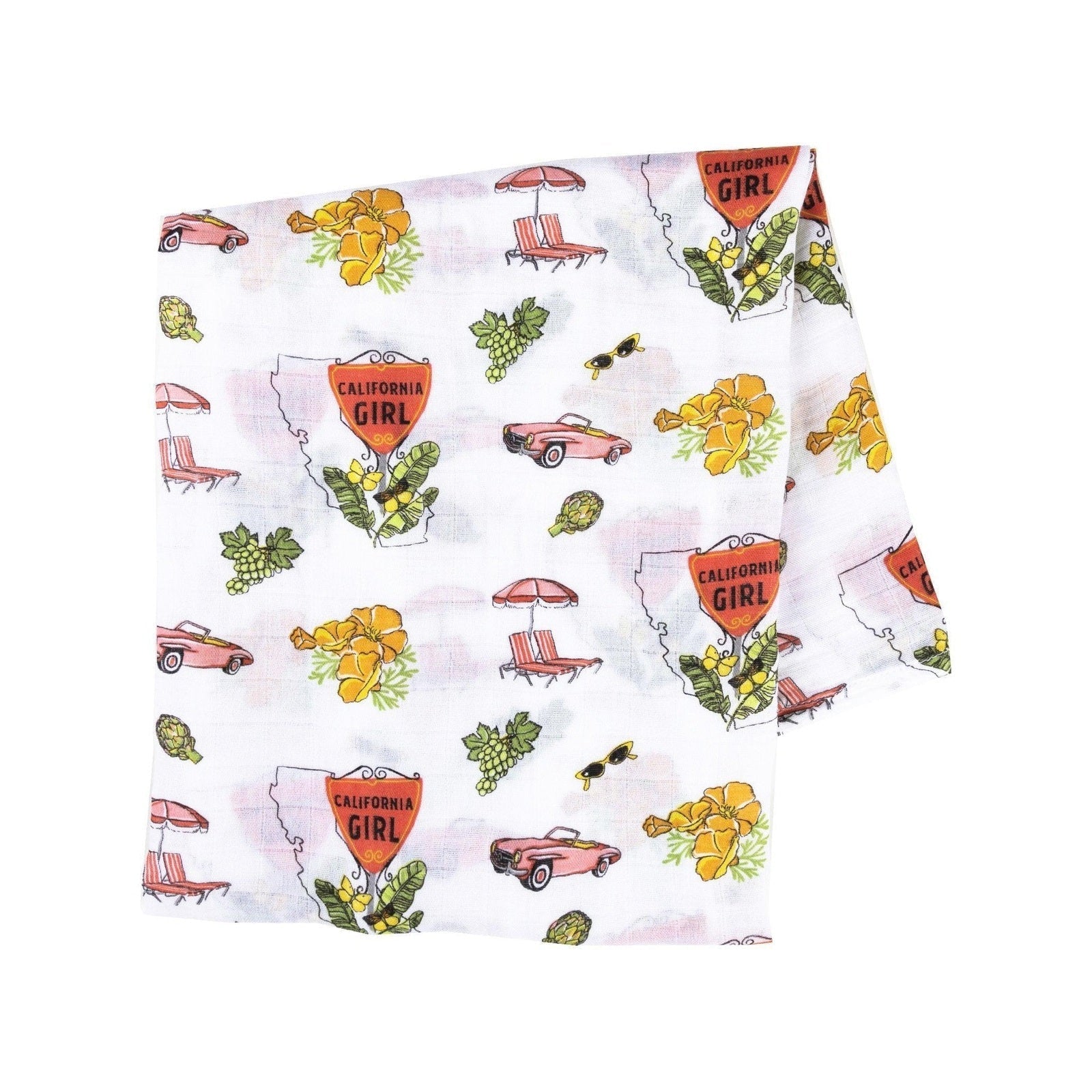California Baby Girl Muslin Swaddle Blanket-thumbmail-2