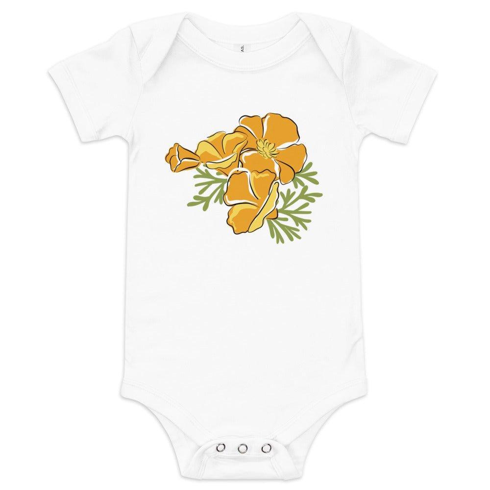 California Golden Poppy Baby Short Sleeve Onesie-thumbmail-2