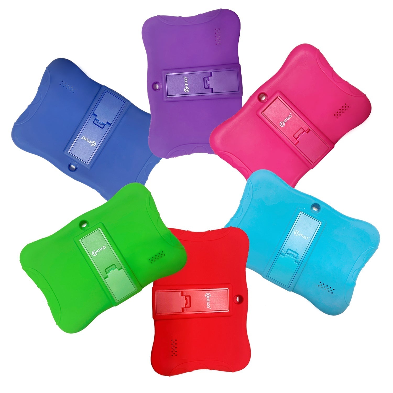 Contixo V9 Kids Tablet -Protective Silicon Case, Multi-Color-thumbmail-1