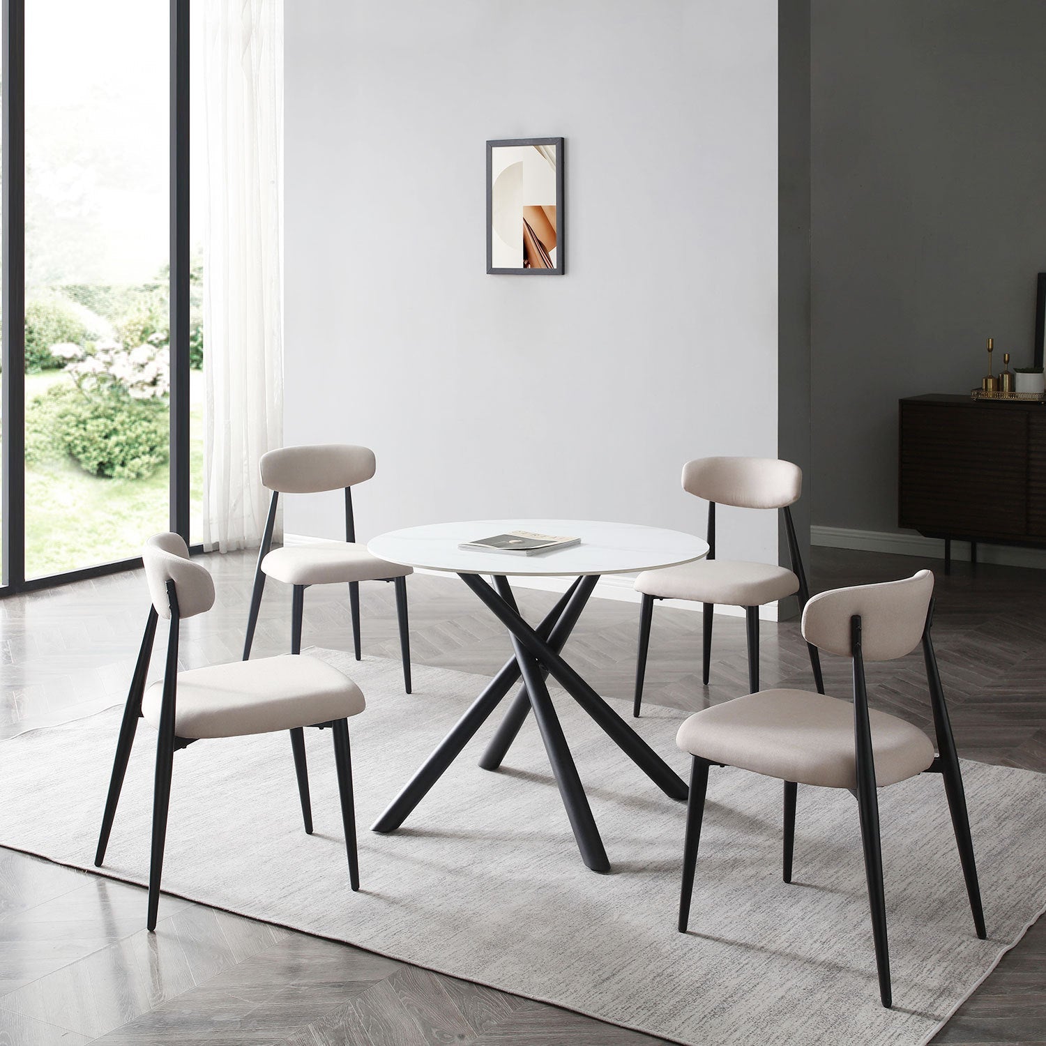 Set of 4 Upholstered Dining Chairs-thumbmail-7