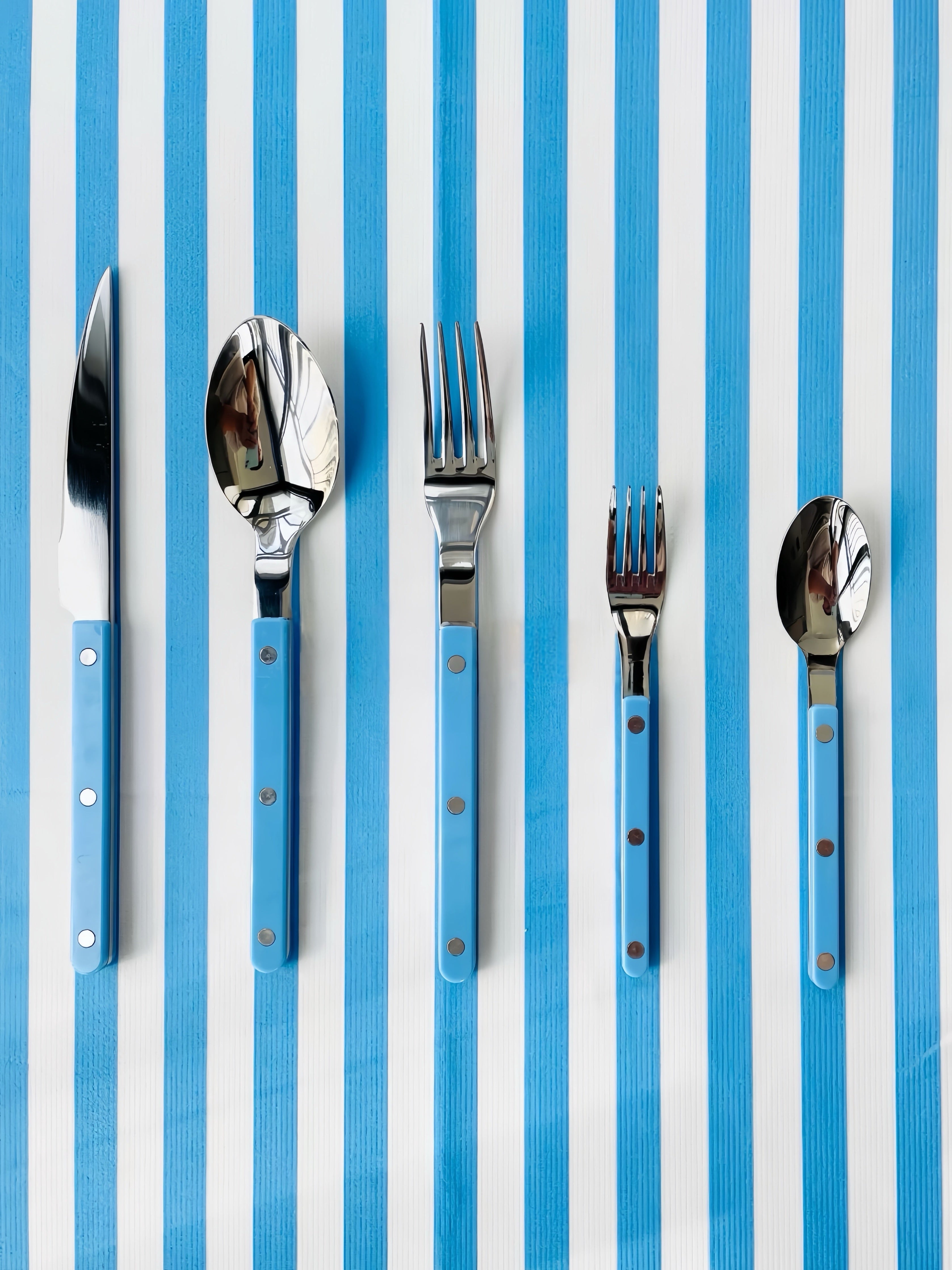 Set of 10 Dopamine Stainless Steel Rivet Flatware, Contemporary Bistrot Style Cutlery-thumbmail-7