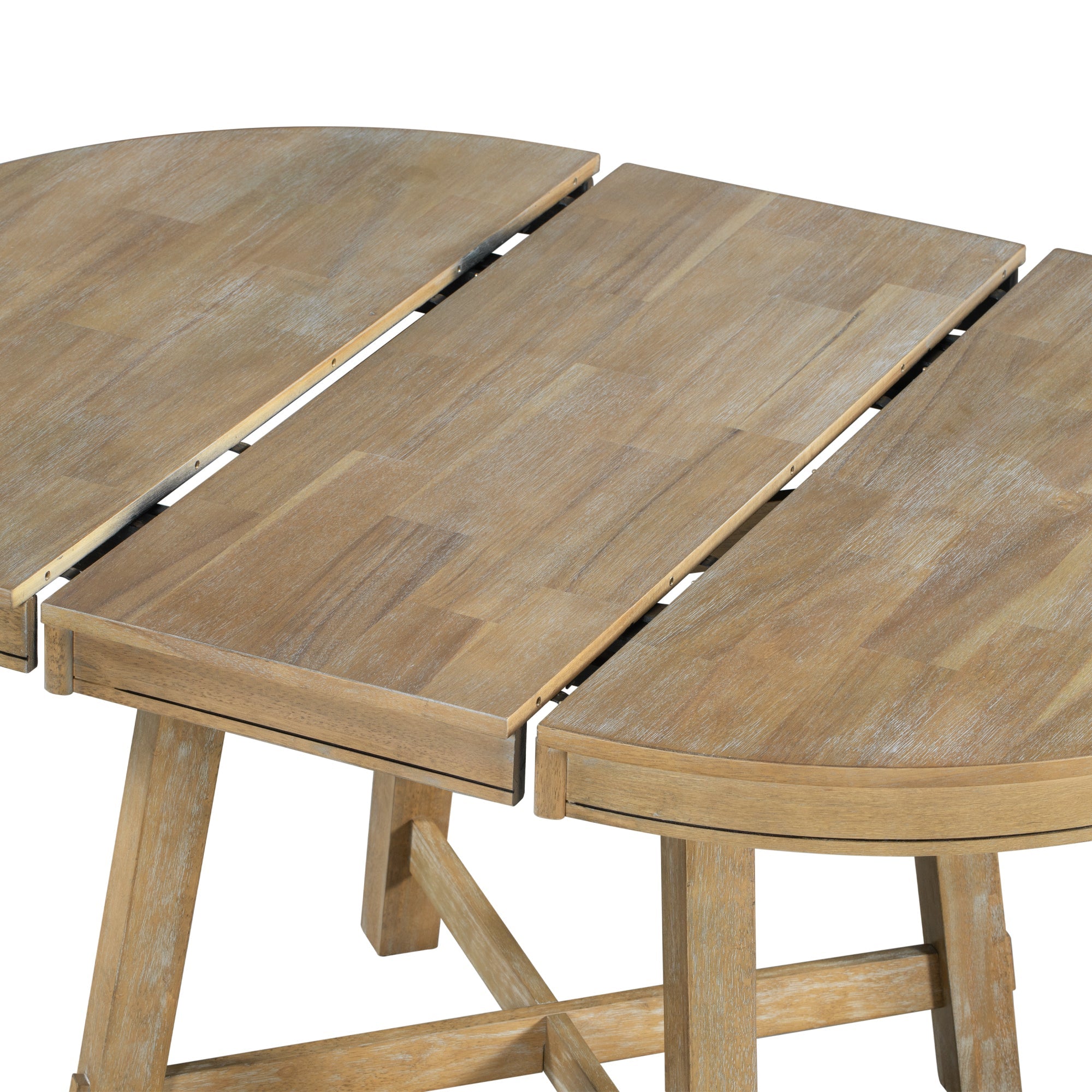 Farmhouse Round Extendable Dining Table-thumbmail-4
