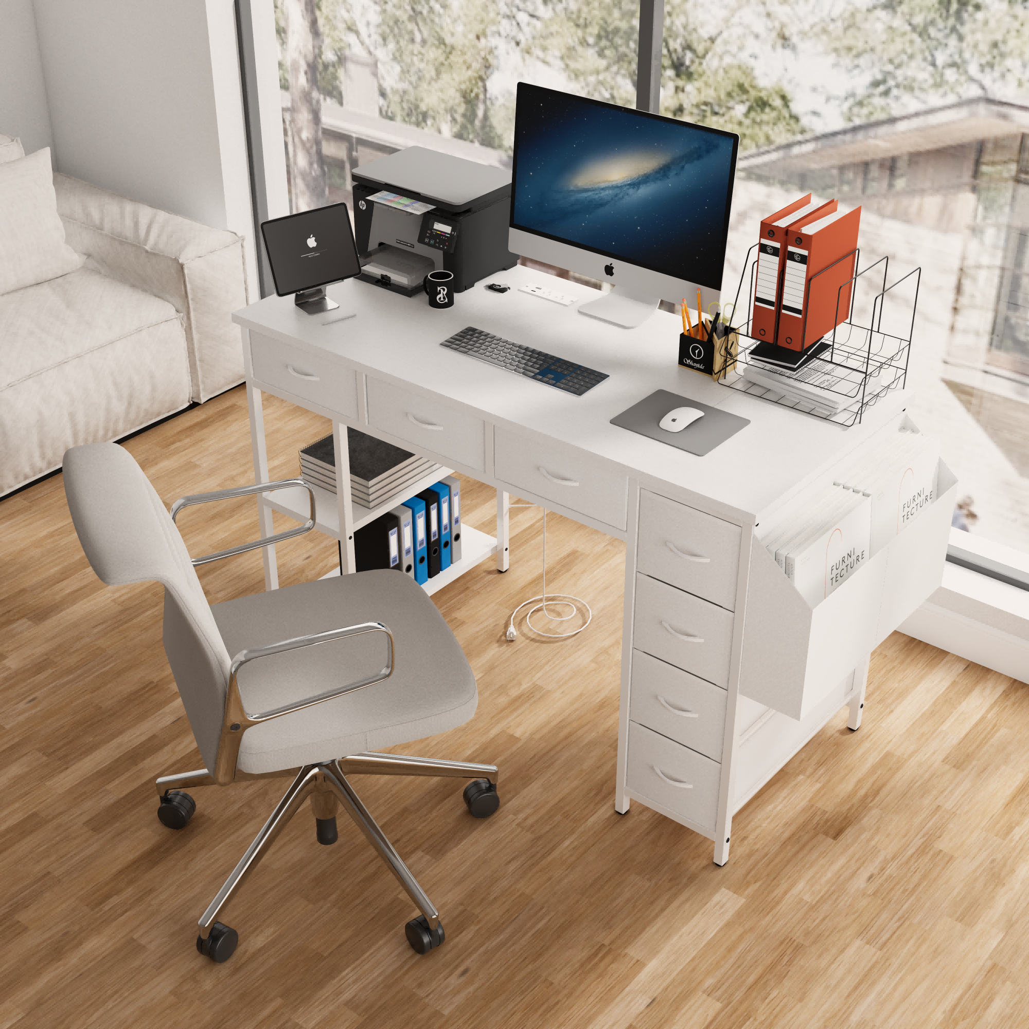 47' Computer Desk With Power Outlet-thumbmail-7