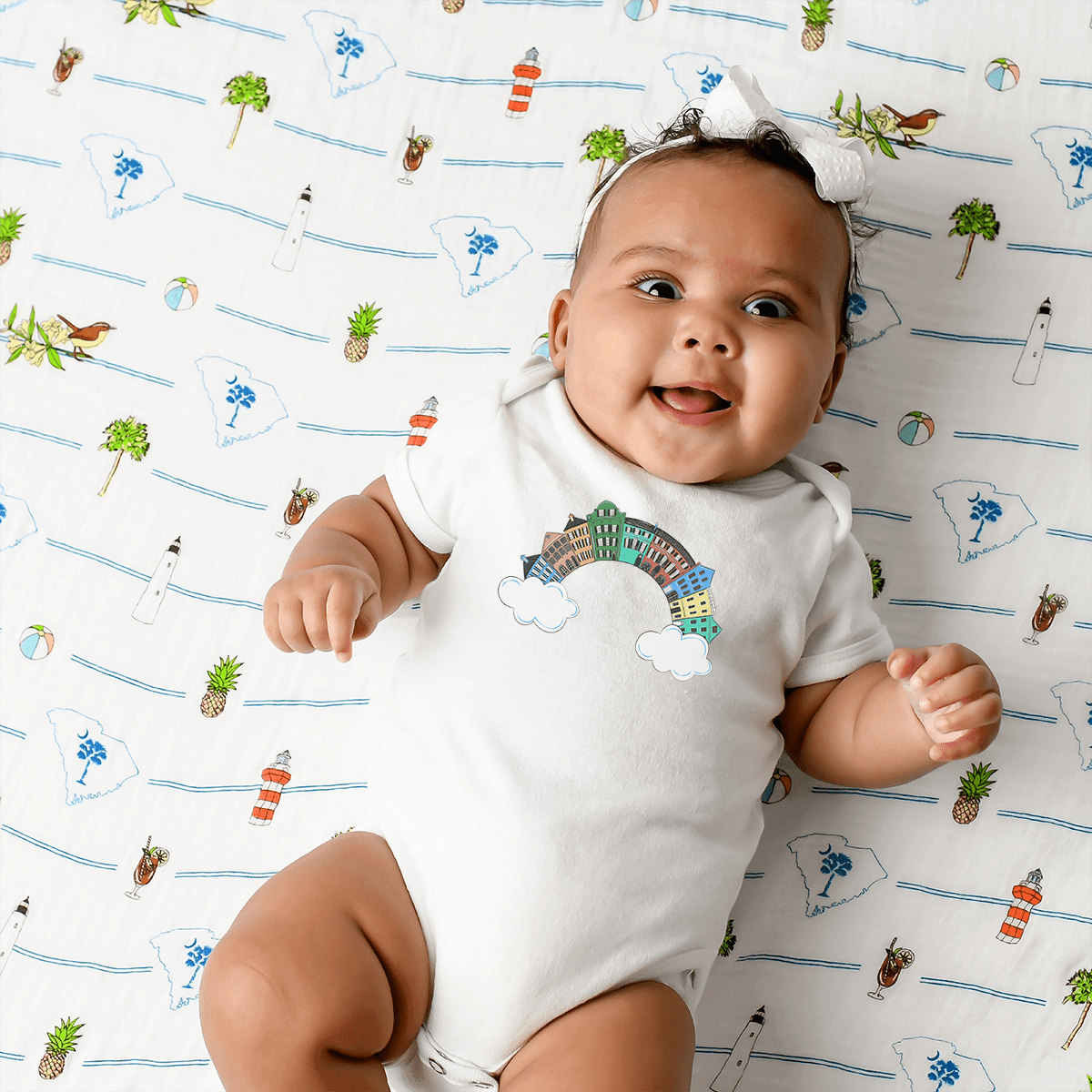 Charleston Rainbow Row Baby Onesie-thumbmail-2