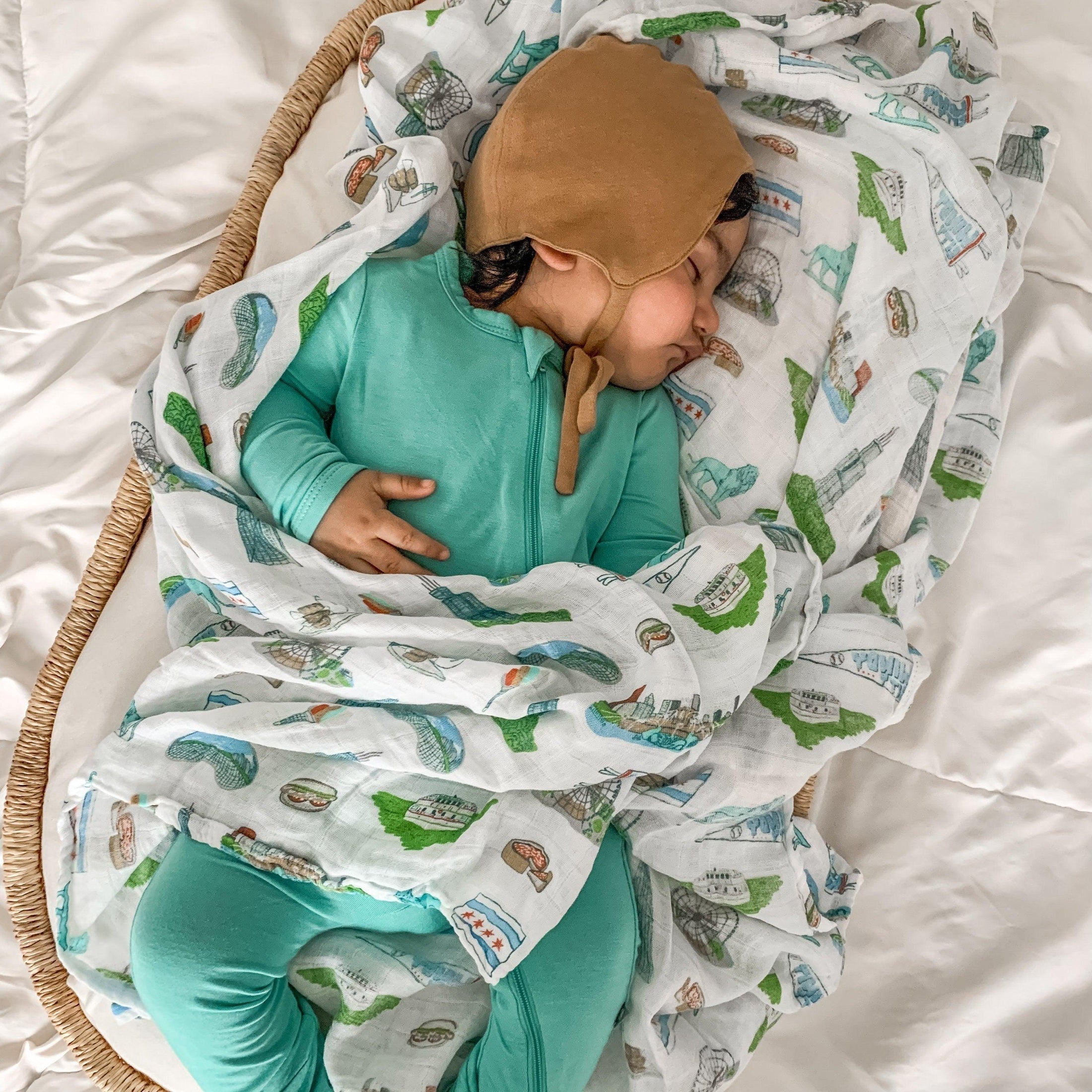 Chicago Baby Muslin Swaddle Blanket-thumbmail-1