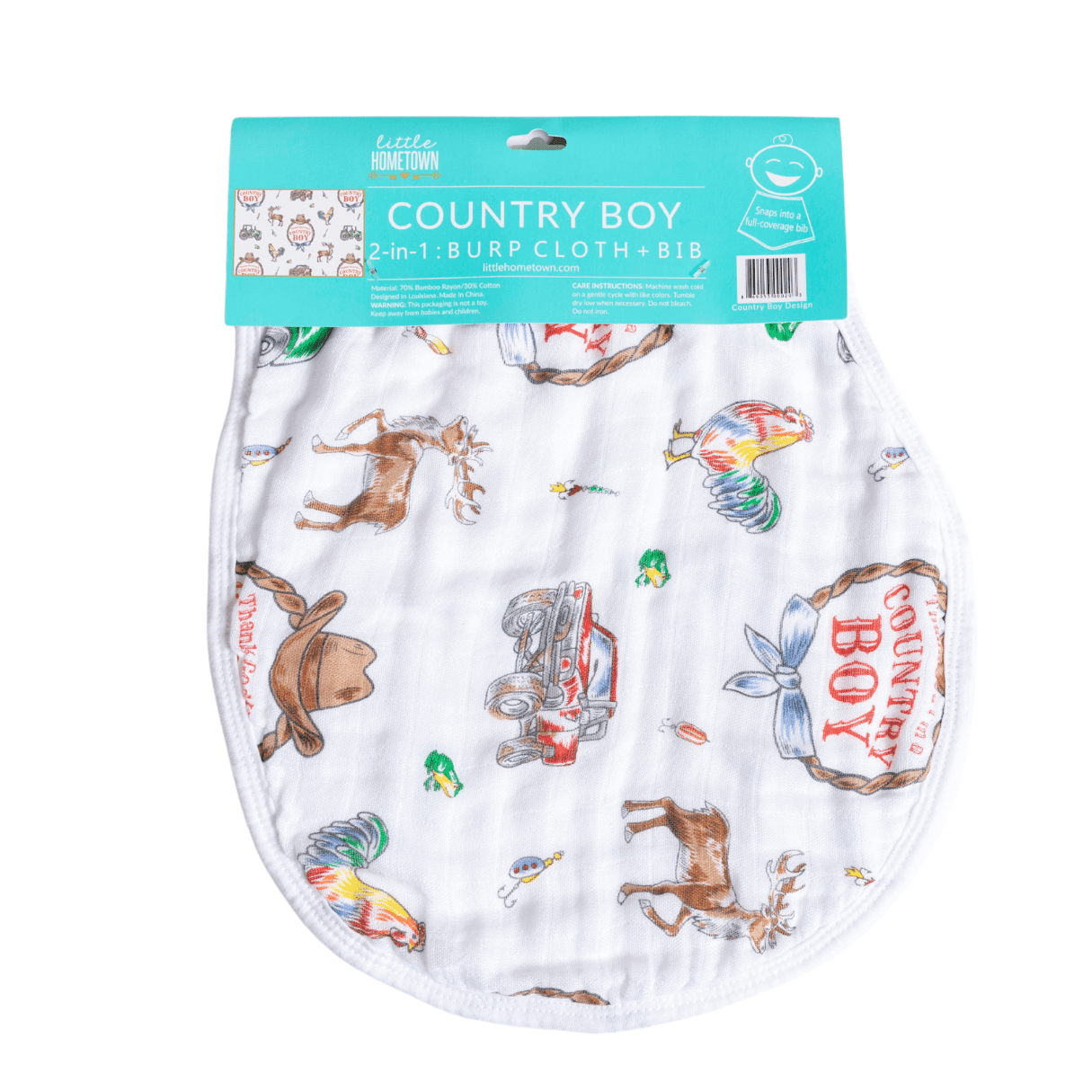 Country Boy 2 in 1 Burp Cloth and Bib Combo-thumbmail-4