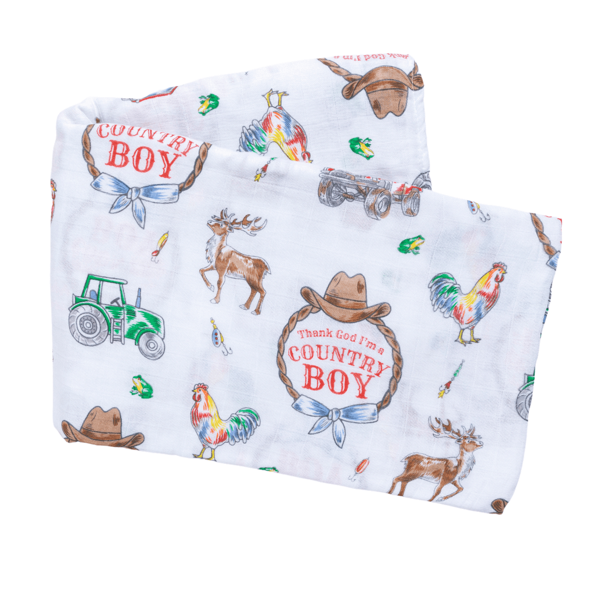 Country Boy Baby Giftset:  Baby Swaddle Blanket and Burp/Bib Combo-thumbmail-8