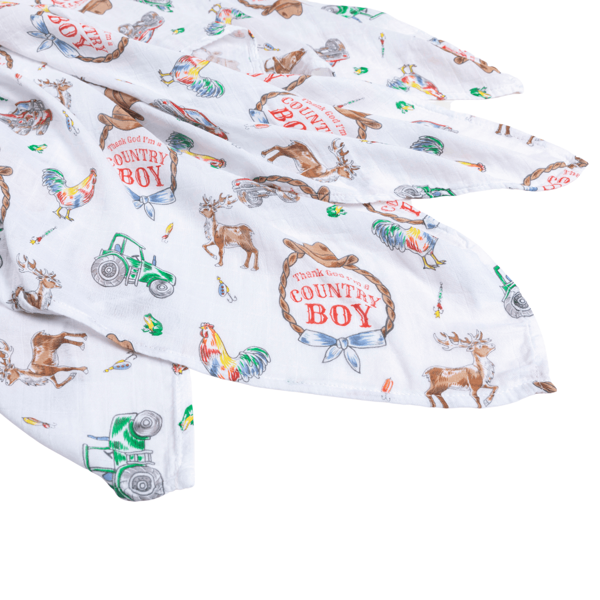 Country Boy Baby Giftset:  Baby Swaddle Blanket and Burp/Bib Combo-thumbmail-9