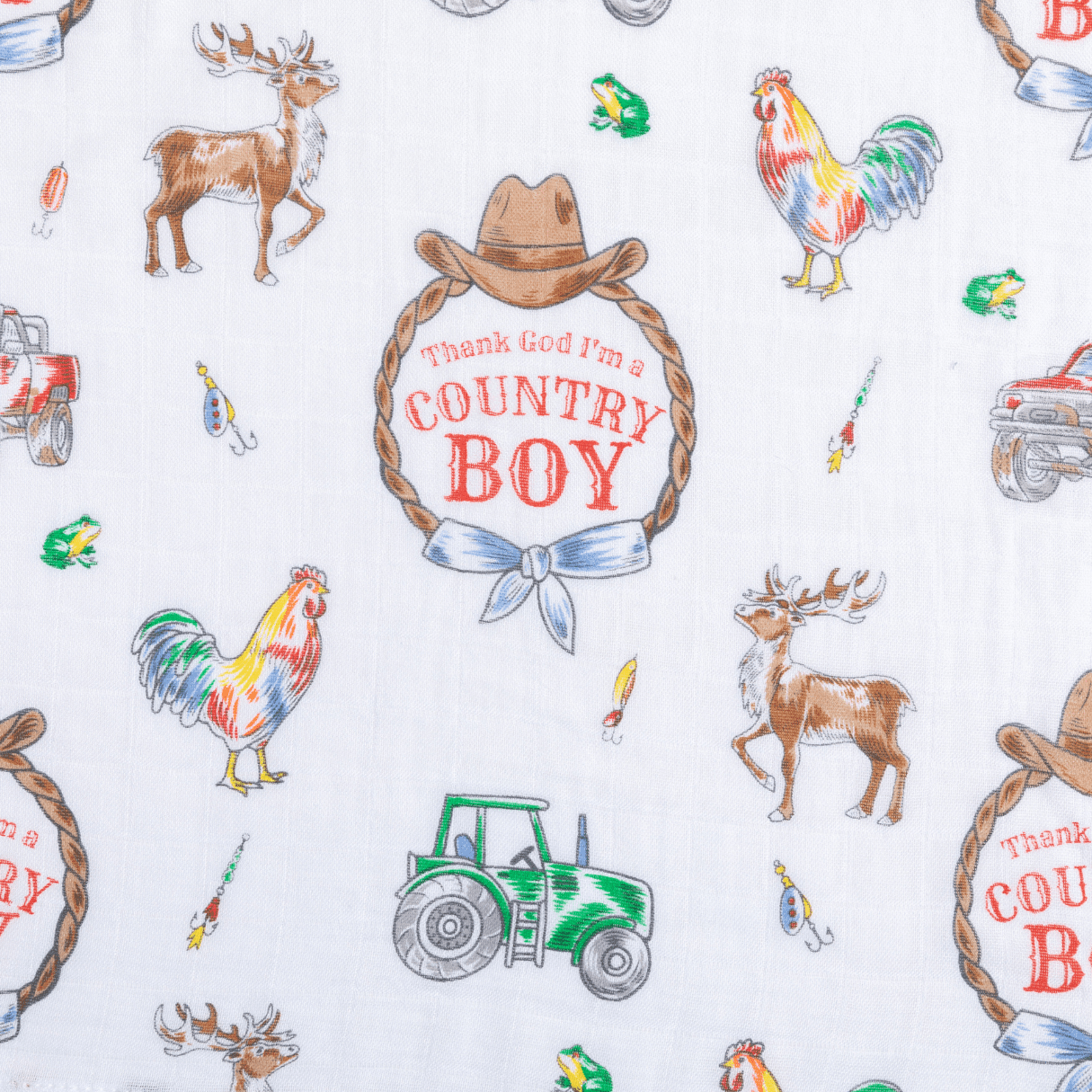 Country Boy Muslin Swaddle Receiving Blanket-thumbmail-3
