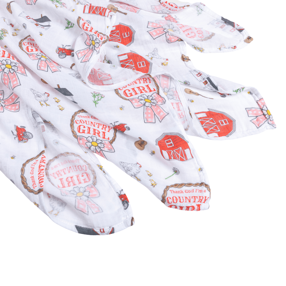 Country Girl Muslin Swaddle Receiving Blanket-thumbmail-2