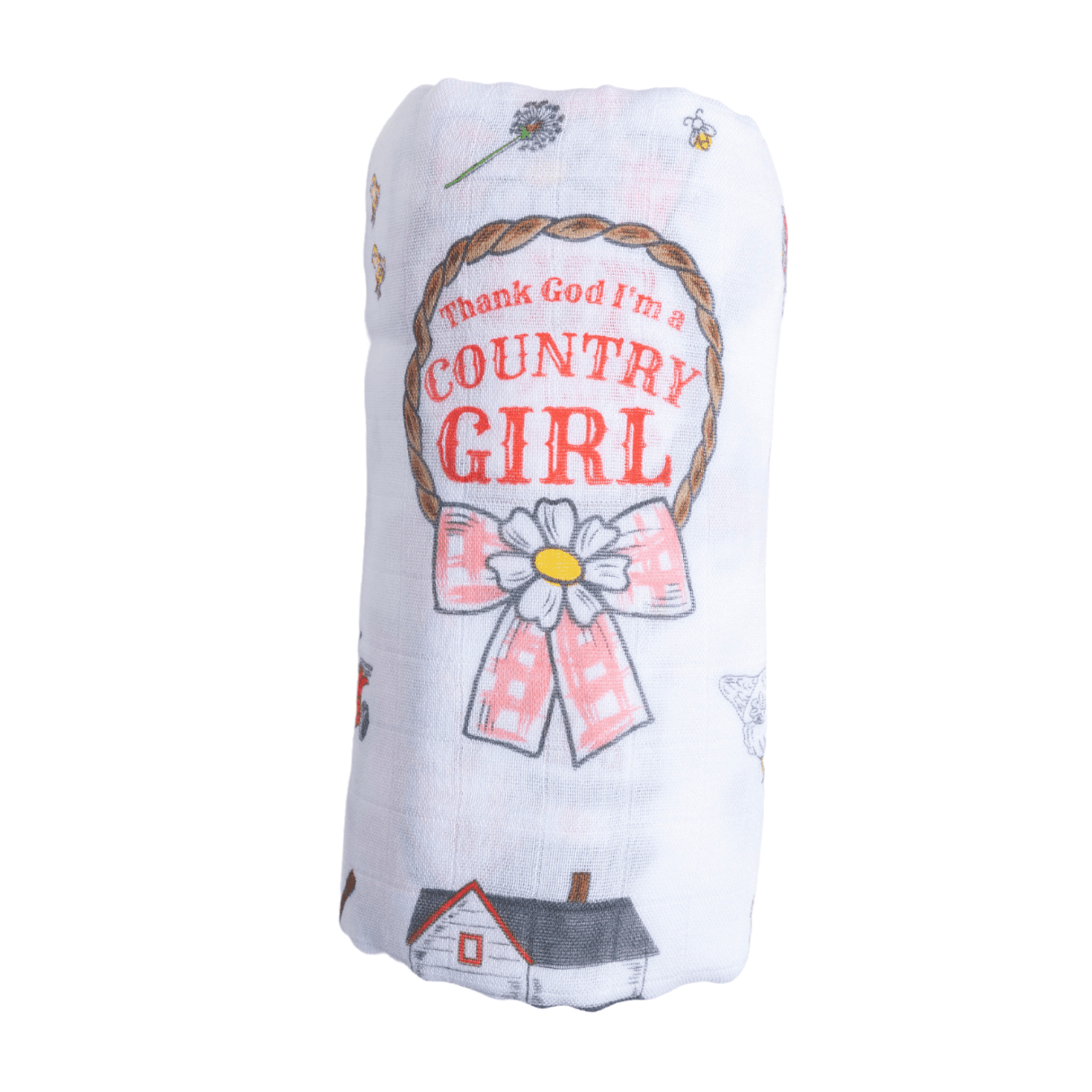 Country Girl Muslin Swaddle Receiving Blanket-thumbmail-5