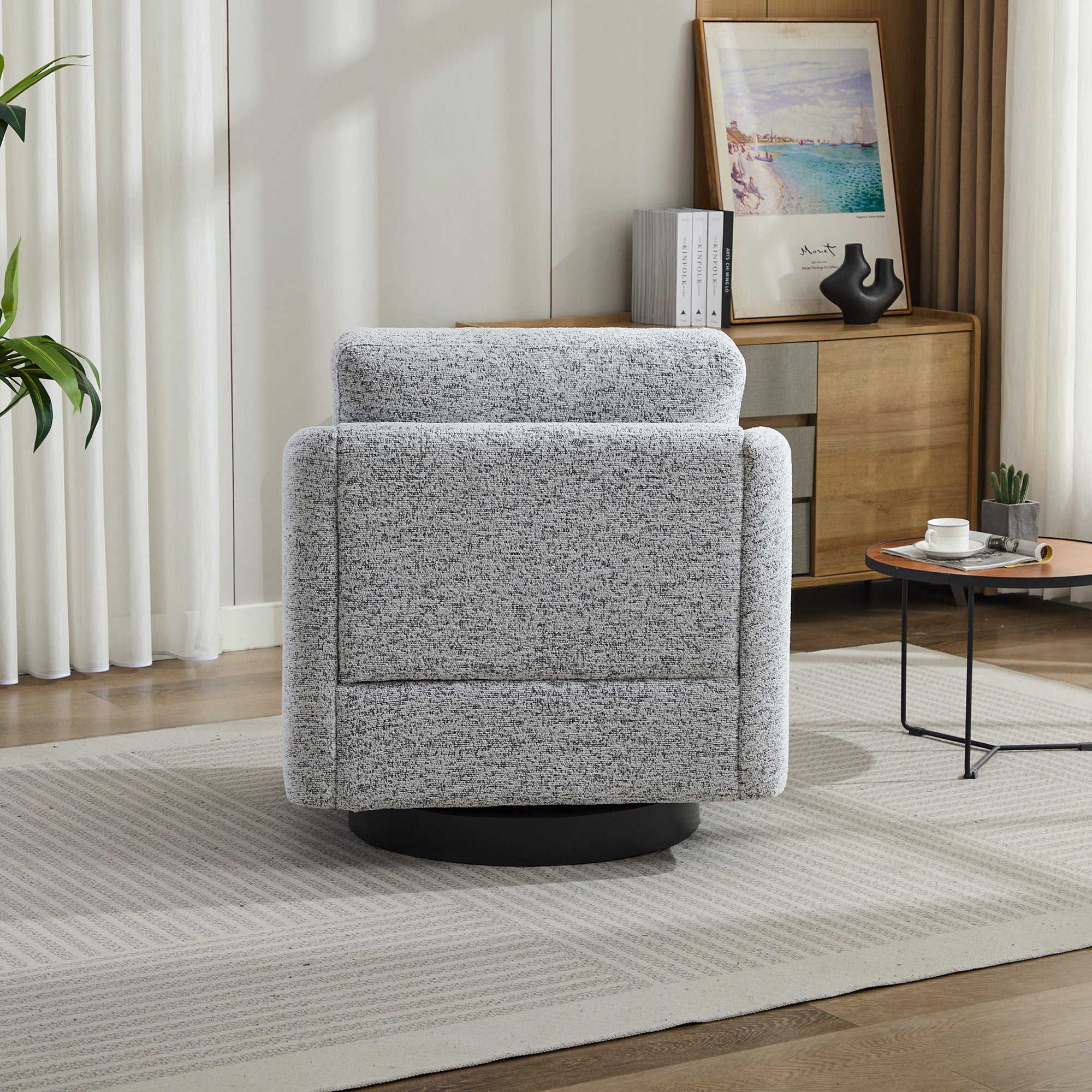 31.5"W  Comfy Round Swivel Accent Chair-thumbmail-6