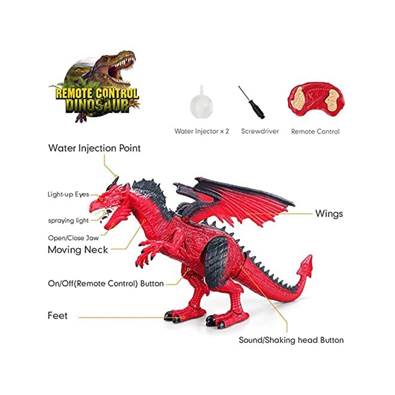 Contixo DR3 Remote Control RC Dragon Dinosaur Toy-thumbmail-3