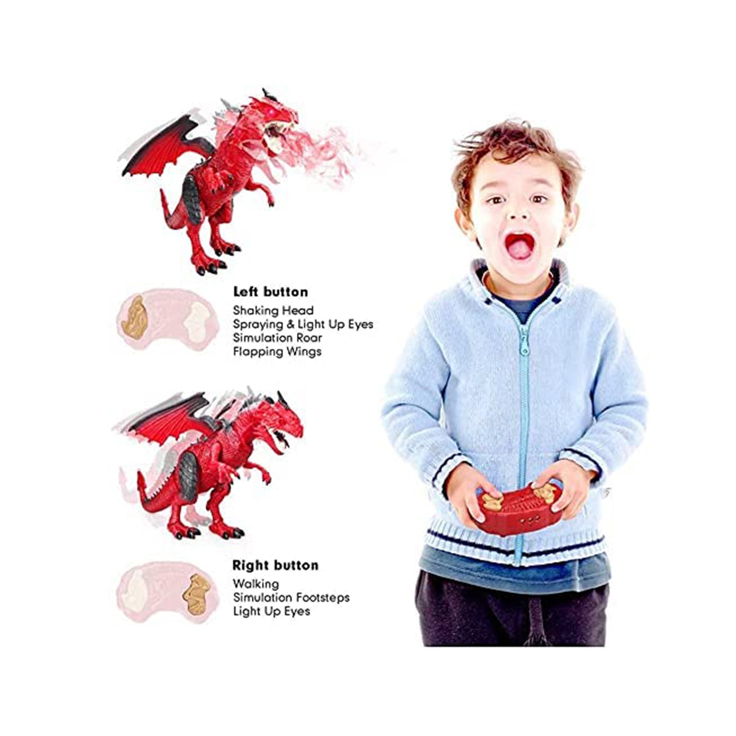 Contixo DR3 Remote Control RC Dragon Dinosaur Toy-thumbmail-5