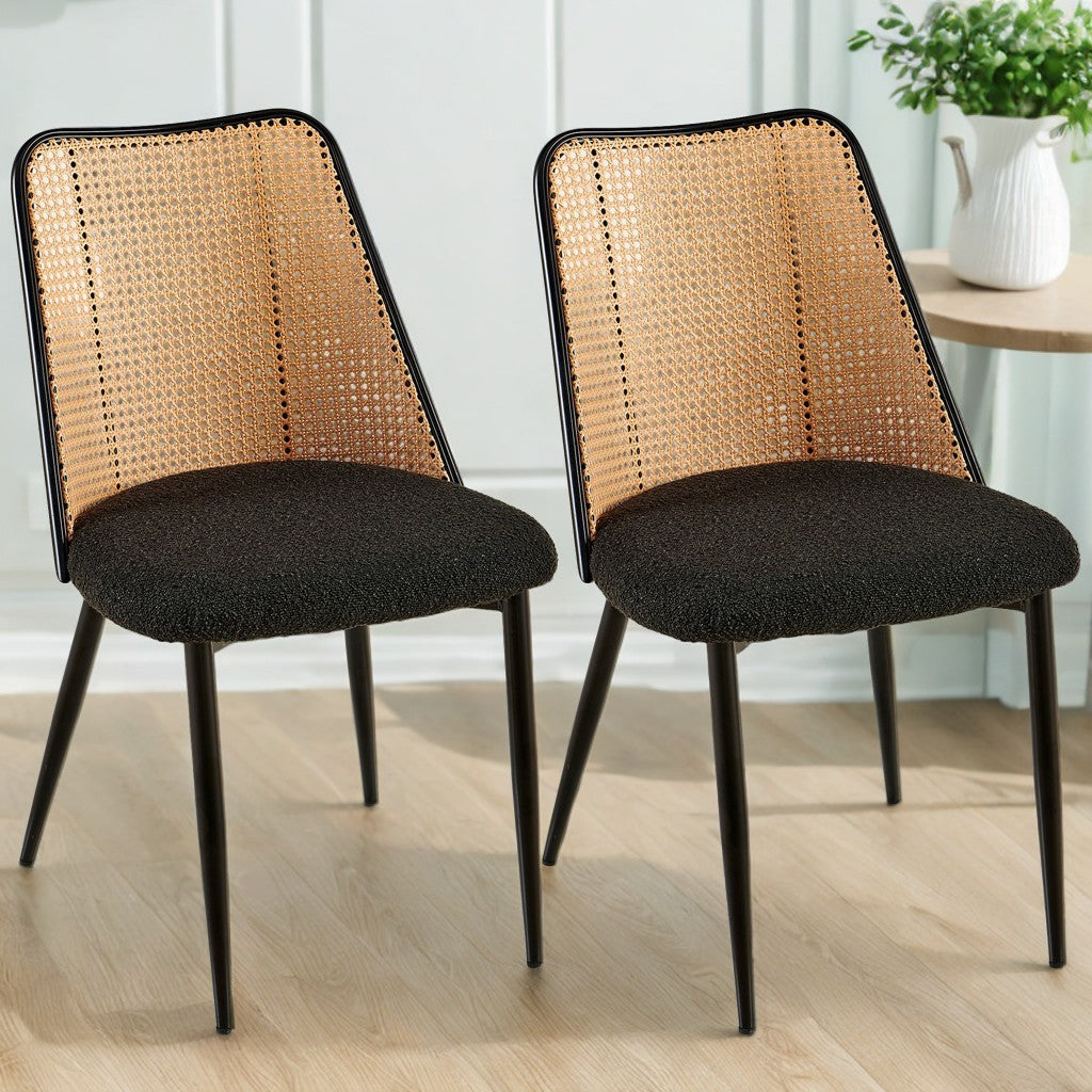 Set of Black Rattan Dining Chairs-thumbmail-2