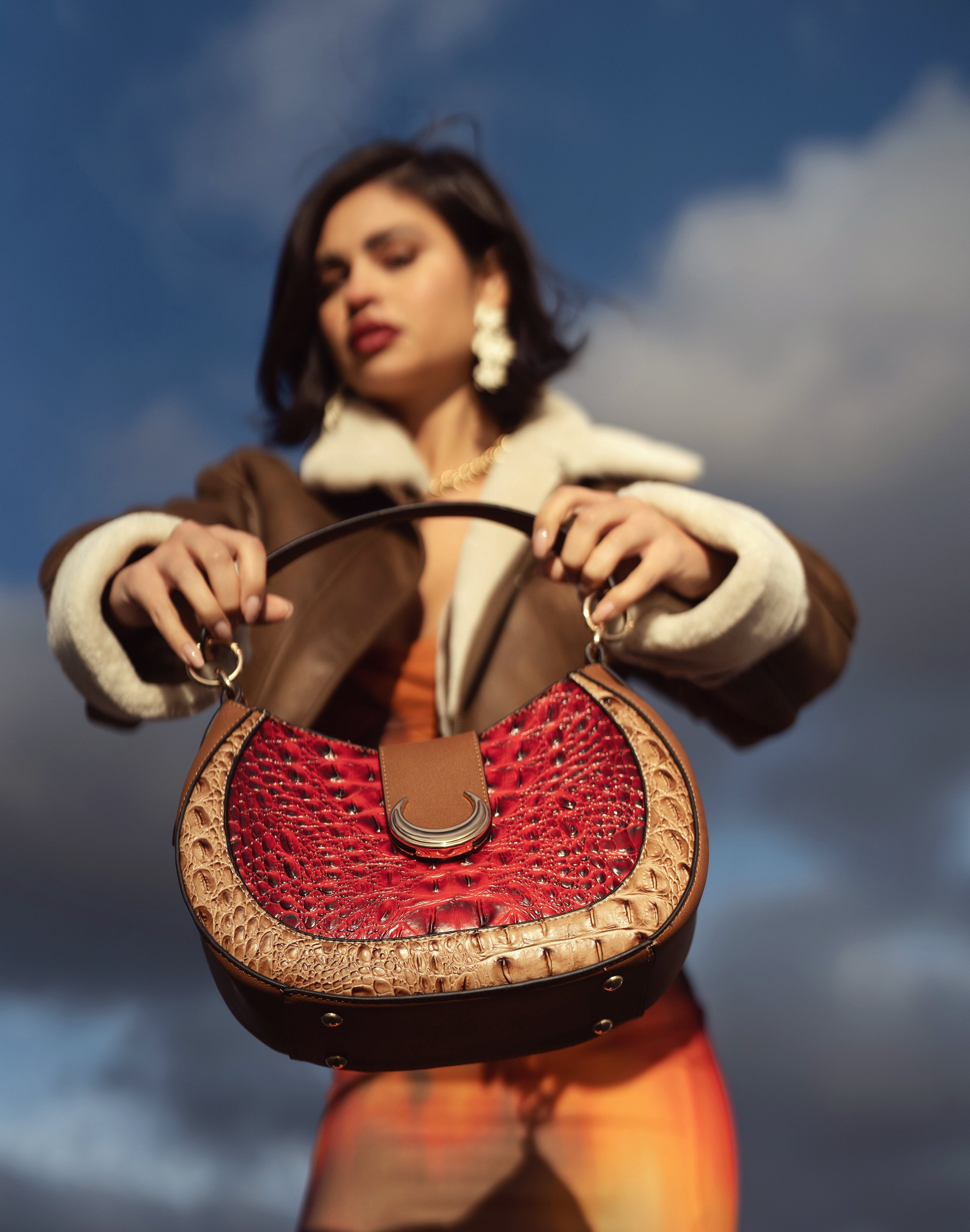 Jain Croc-Embossed Shoulder Bag-thumbmail-2