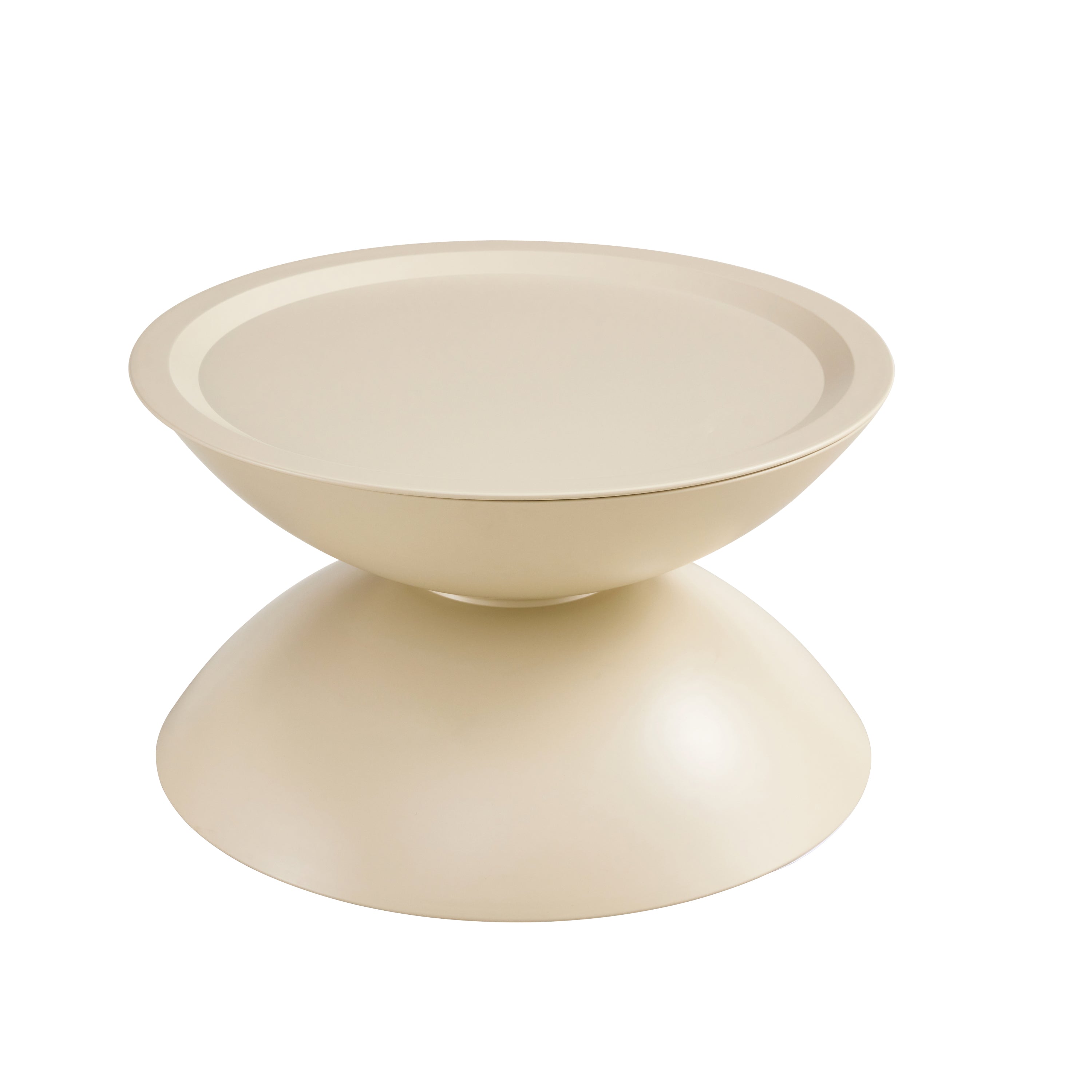 Set of 2 Milk White Coffee Table and End Table With Storage.-thumbmail-5