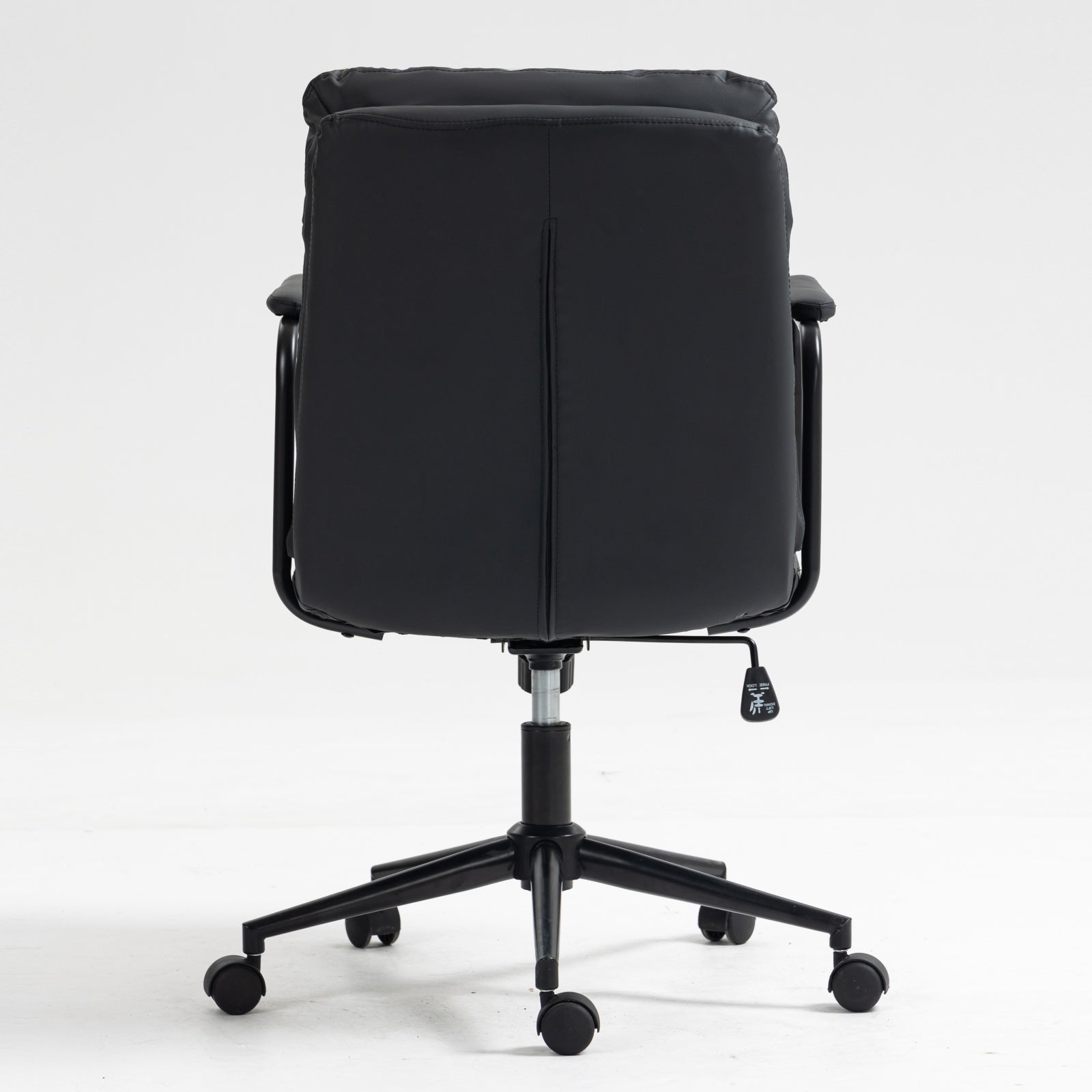Mid Back Ergonomic PU Leather Rolling Swivel Chair-thumbmail-1