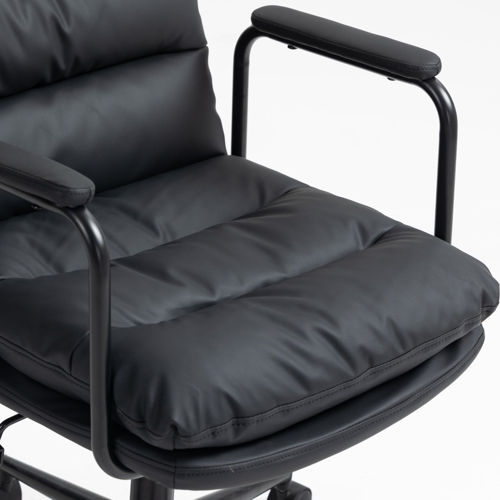 Mid Back Ergonomic PU Leather Rolling Swivel Chair-thumbmail-7