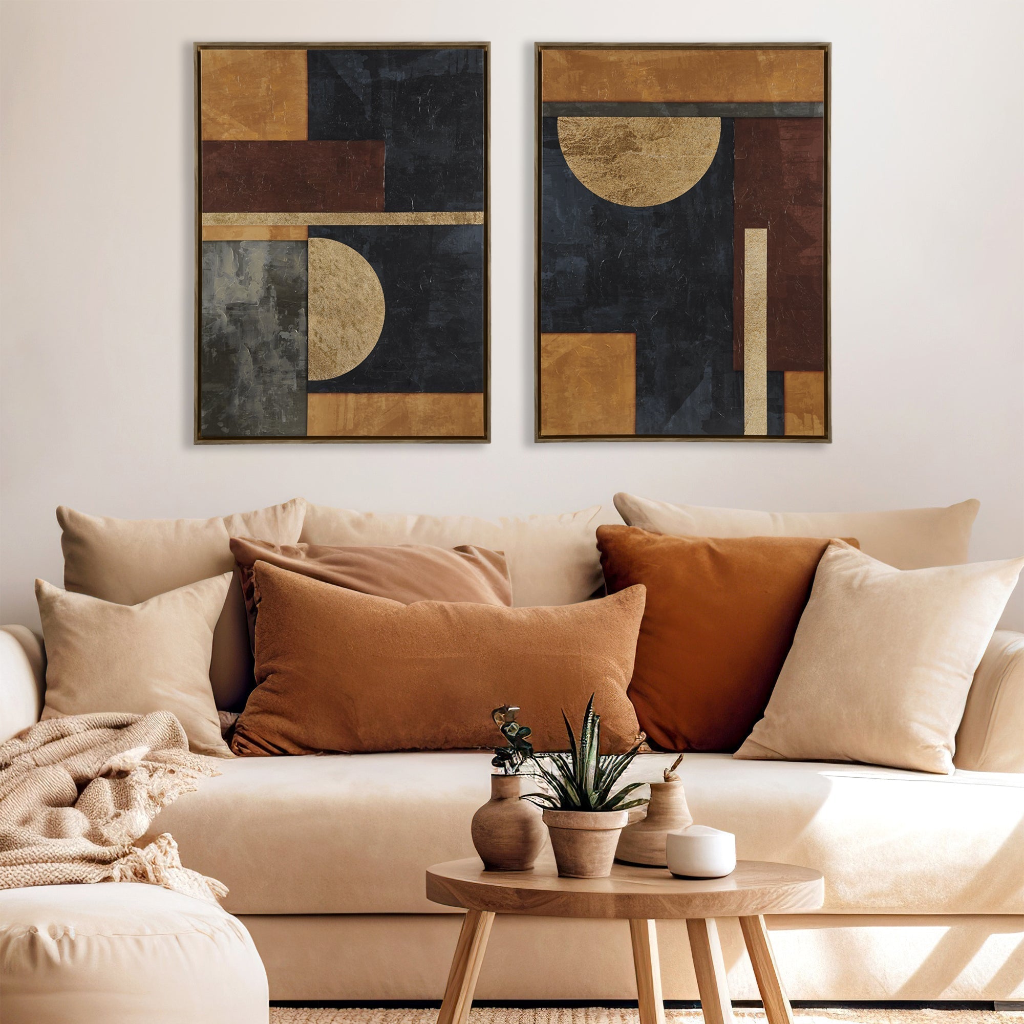 Hand-Embellished Abstract 2-Piece Framed Canvas-thumbmail-6