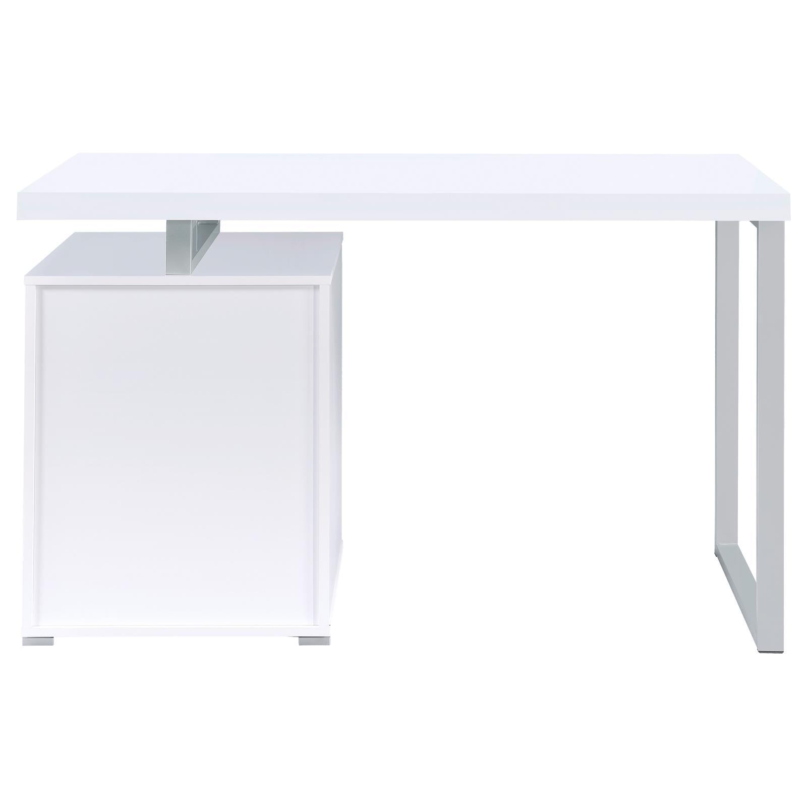 White 3-Drawer Reversible Office Desk-thumbmail-4