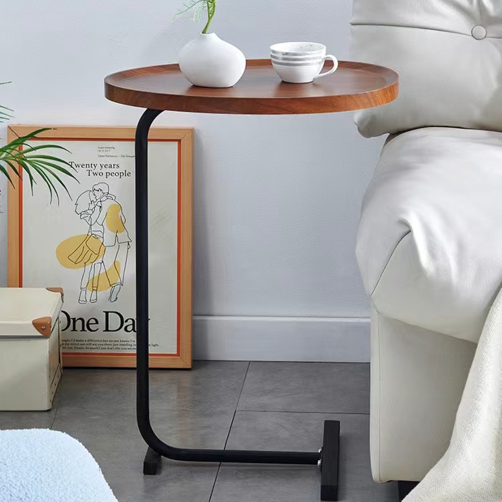 C-Shaped Brown Side Table-thumbmail-6
