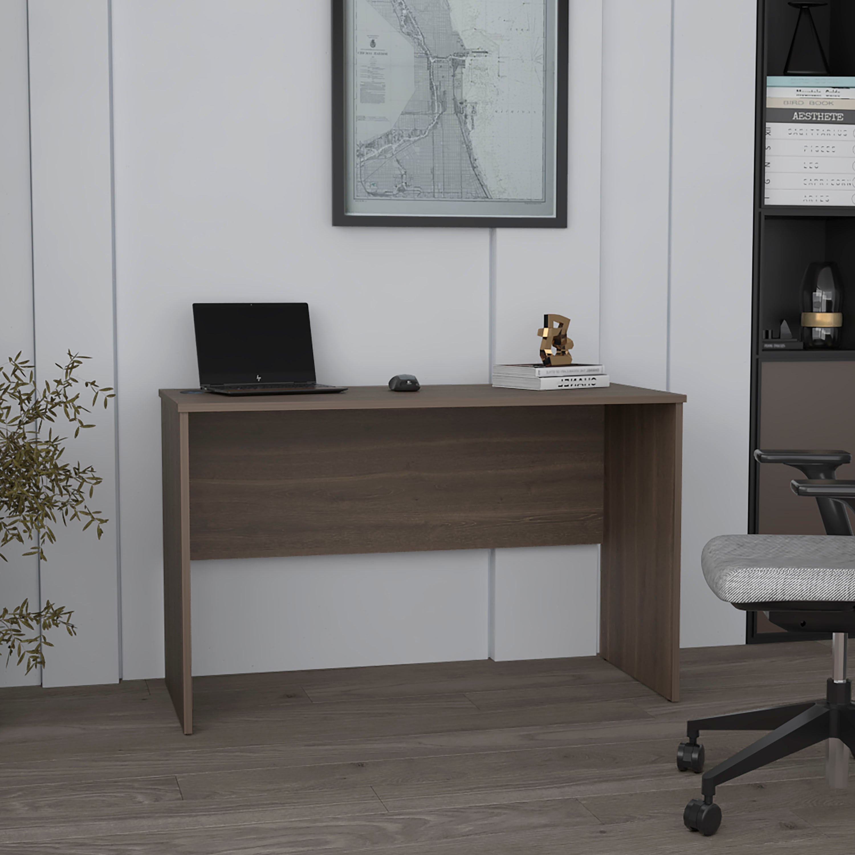 Malibu 47' Wide Study Gray Walnut Modern Desk-thumbmail-1