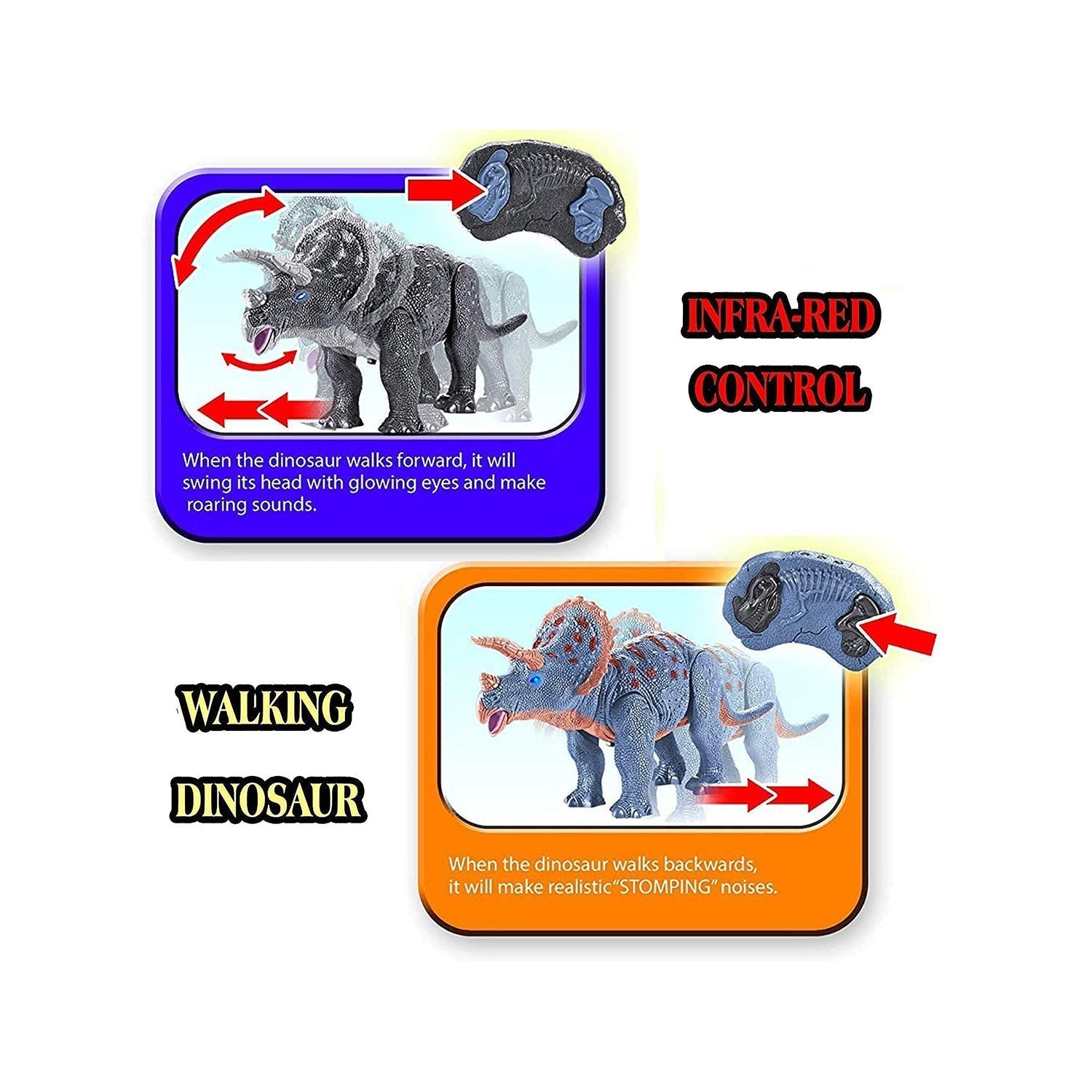 Contixo DR2 Remote Control RC Walking Triceratops Dinosaur Toy-thumbmail-5