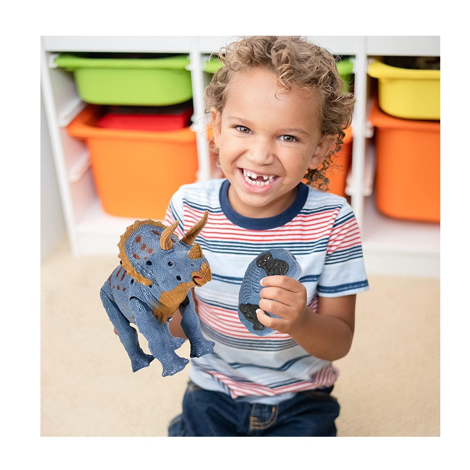 Contixo DR2 Remote Control RC Walking Triceratops Dinosaur Toy-thumbmail-8