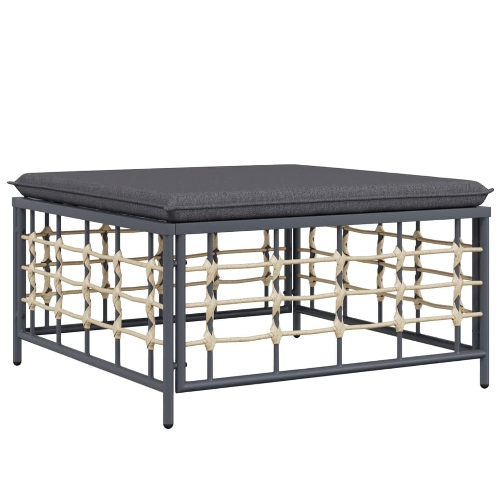7 Piece Patio Lounge Set With Cushions Anthracite Poly Rattan-thumbmail-8
