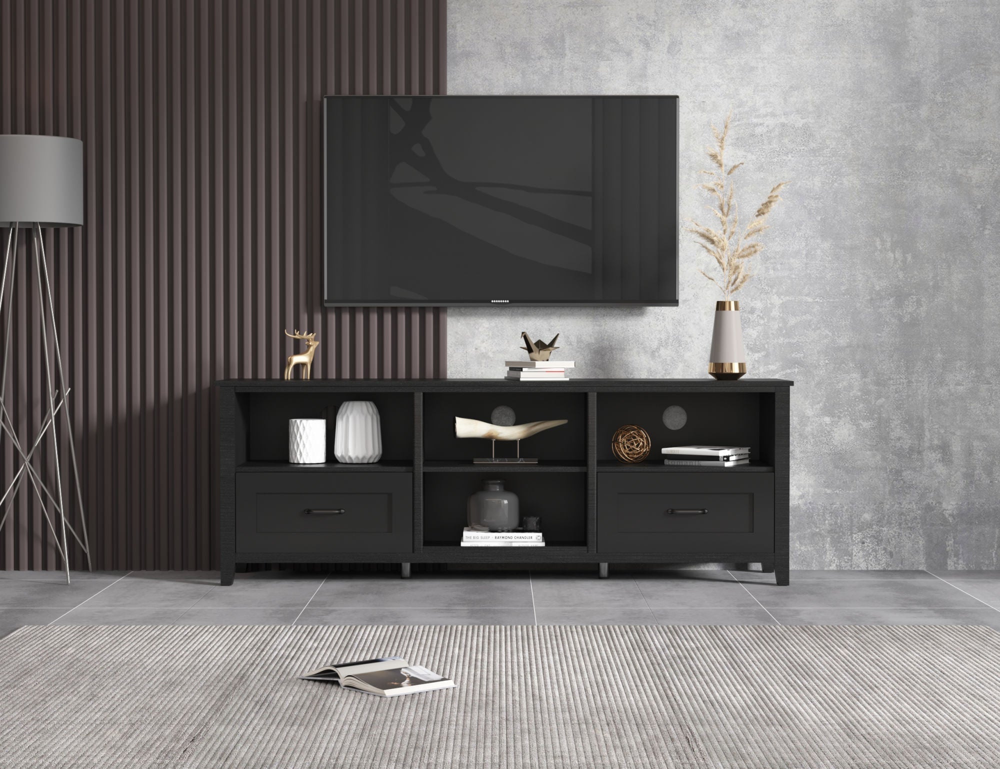 Black TV Stand for Living Room and Bedroom-thumbmail-5
