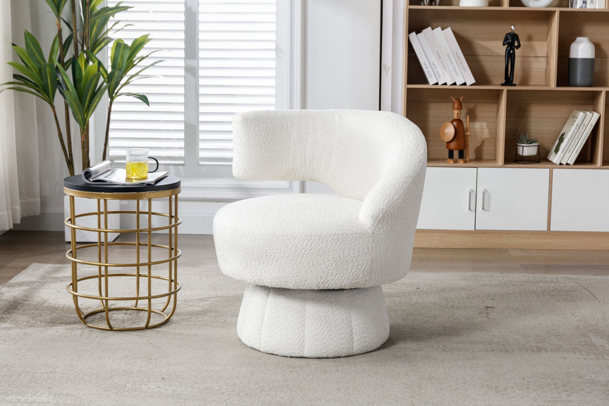 360 Degree Swivel Cuddle Barrel Accent Chair-thumbmail-6