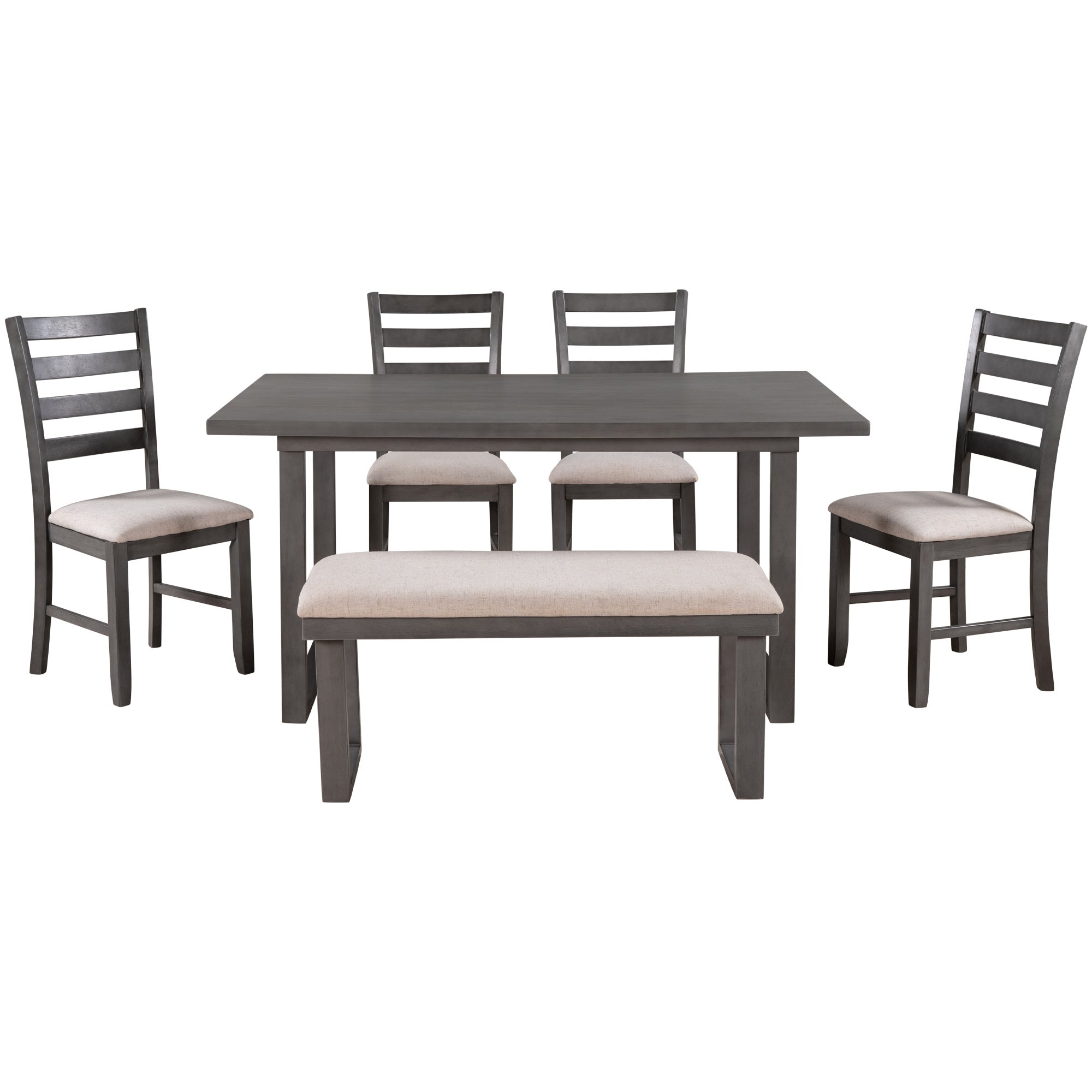 6-Pieces Solid Wood Dining Room Set-thumbmail-7