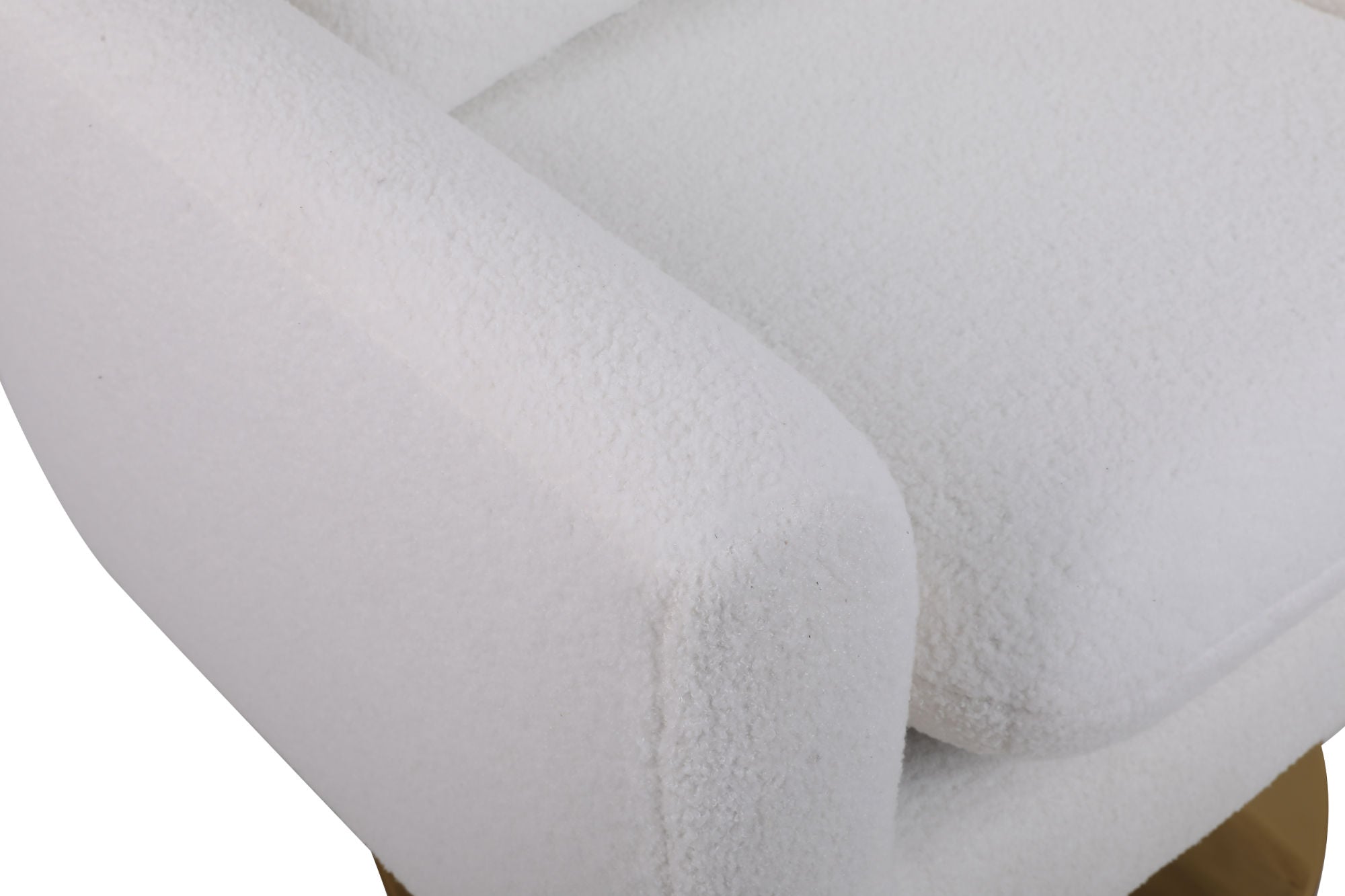 Classic Mid-Century 360-Degree Swivel Accent Chair, White Teddy Fabric-thumbmail-2
