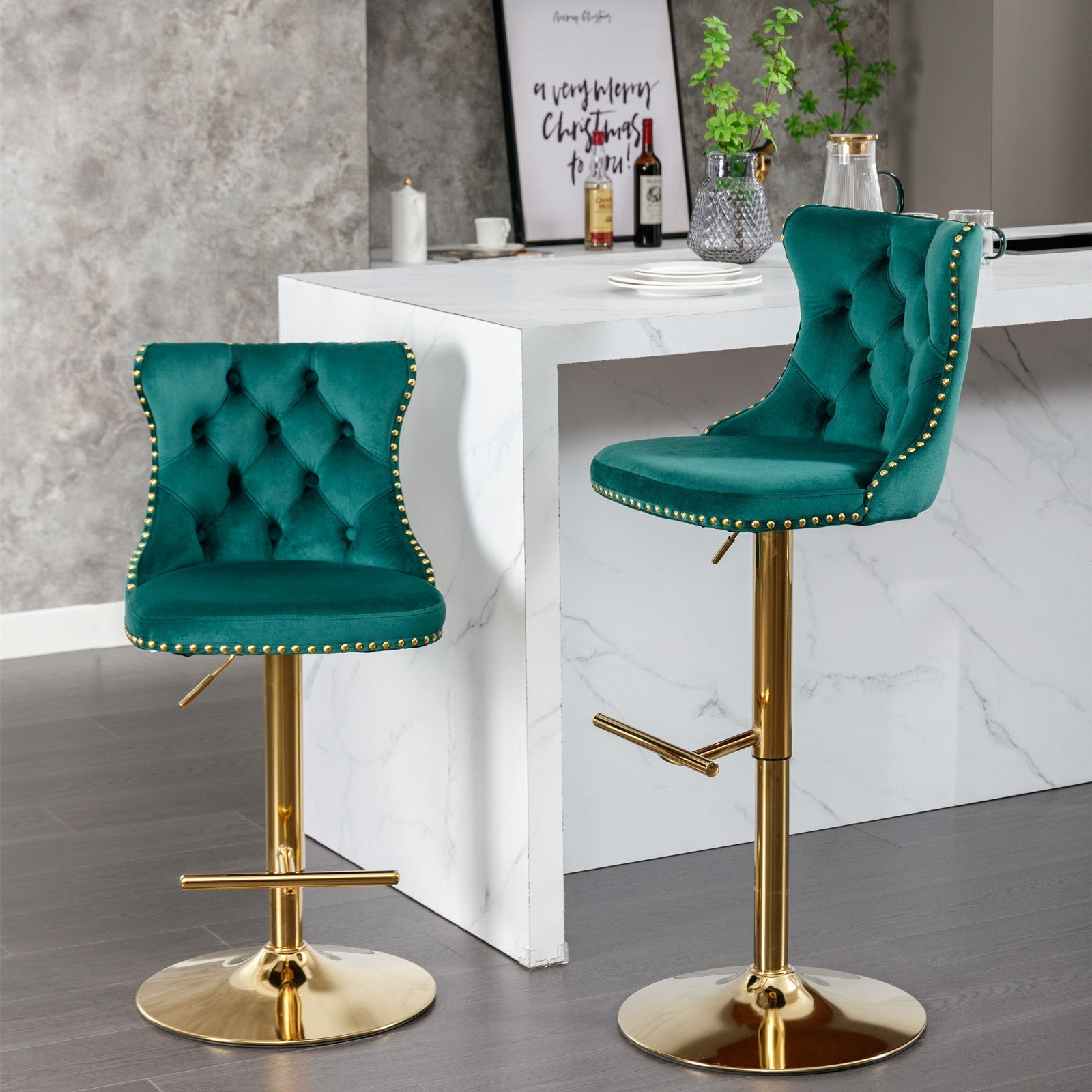 Golden Swivel Velvet Barstools-thumbmail-2