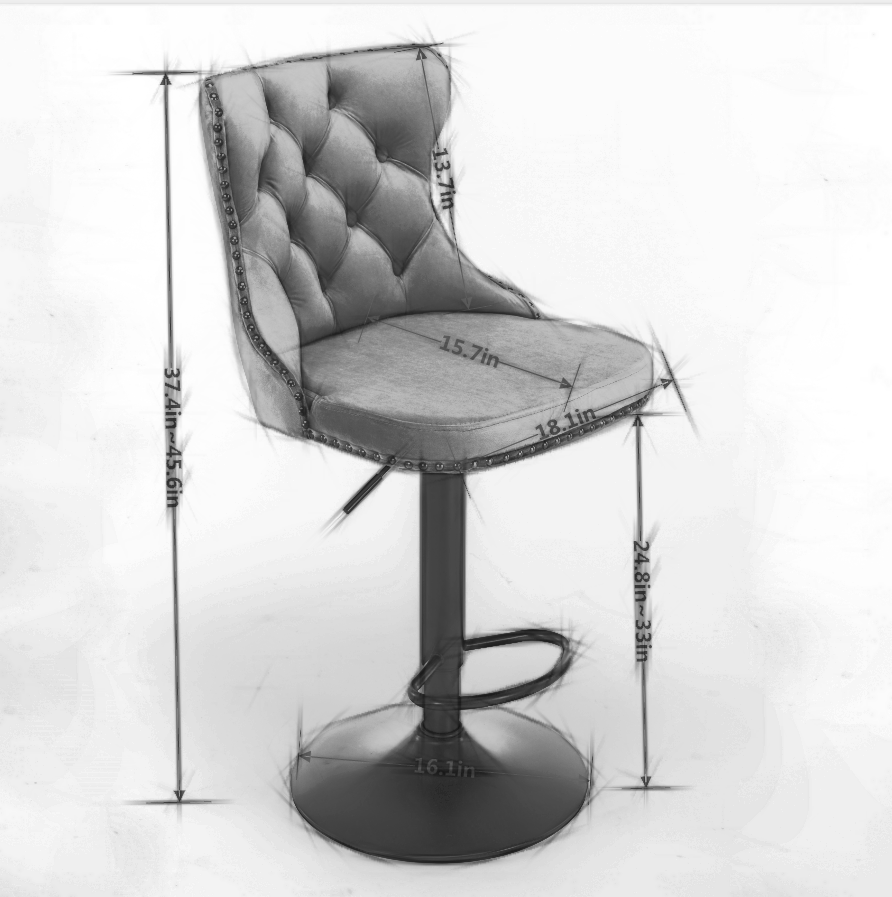 Set of 2 Swivel Velvet Barstools-thumbmail-3