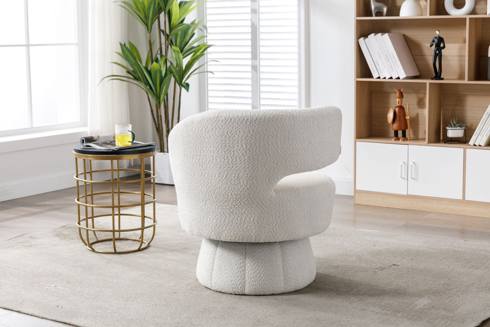 360 Degree Swivel Cuddle Barrel Accent Chair-thumbmail-9