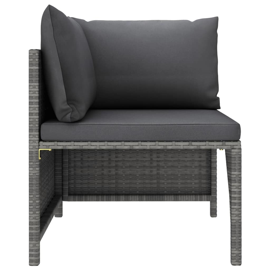 7 Piece Patio Lounge Set With Cushions Poly Rattan Gray-thumbmail-3
