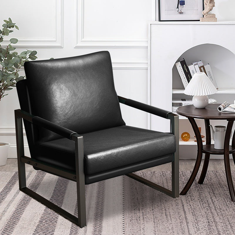 PU Leather Accent Mid Century Arm Chair-thumbmail-10