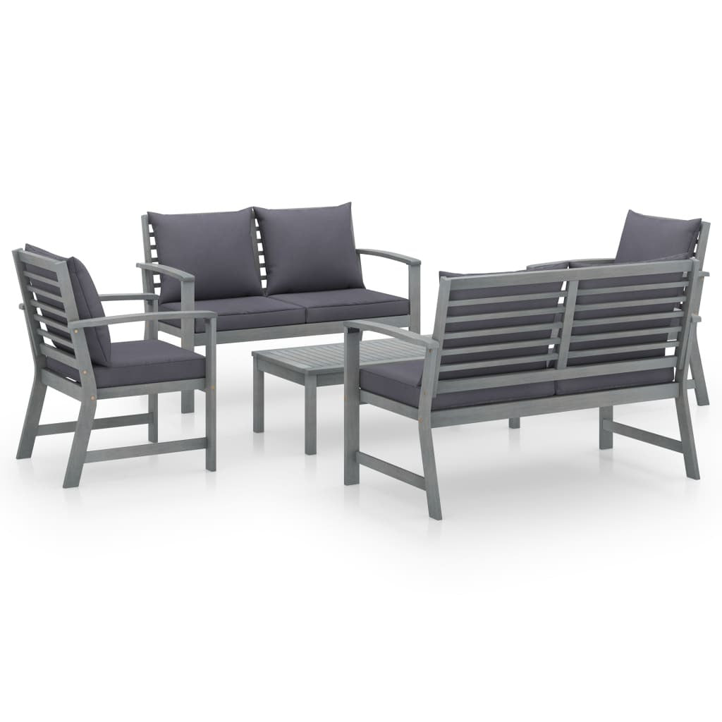 5 Piece Solid Acacia Wood  Garden Set-thumbmail-1