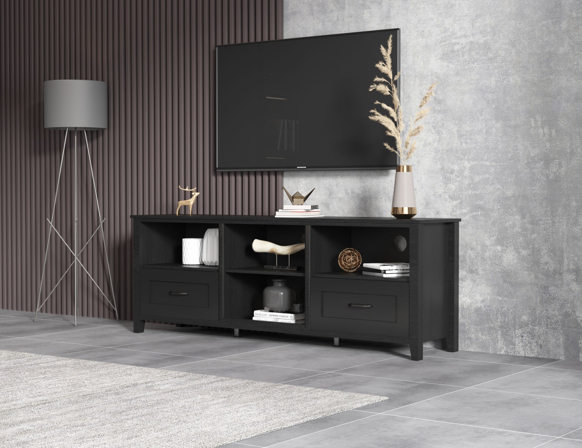 Black TV Stand for Living Room and Bedroom-thumbmail-1