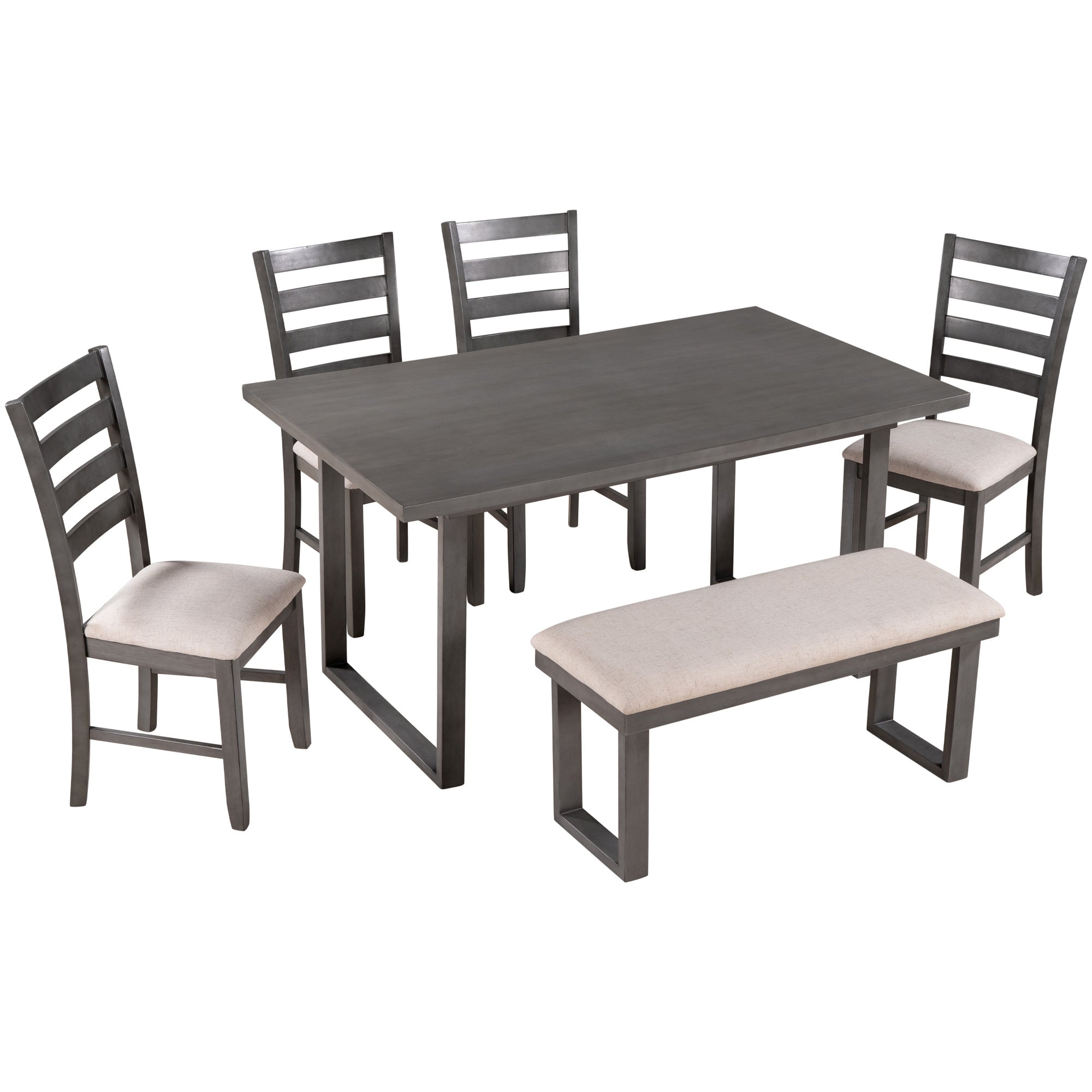 6-Pieces Solid Wood Dining Room Set-thumbmail-8