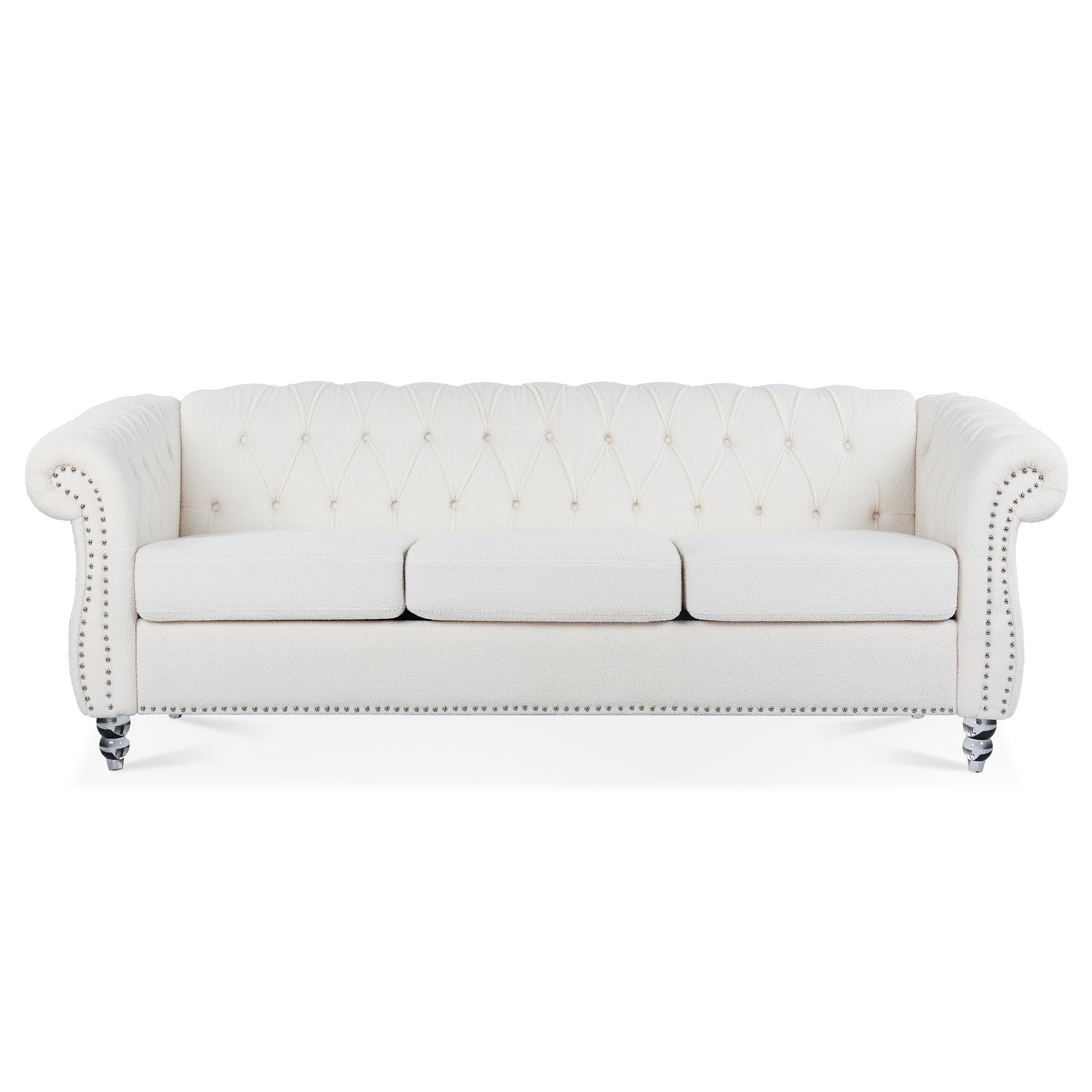 Rolled Arm Chesterfield 3 Seater Sofa-thumbmail-6