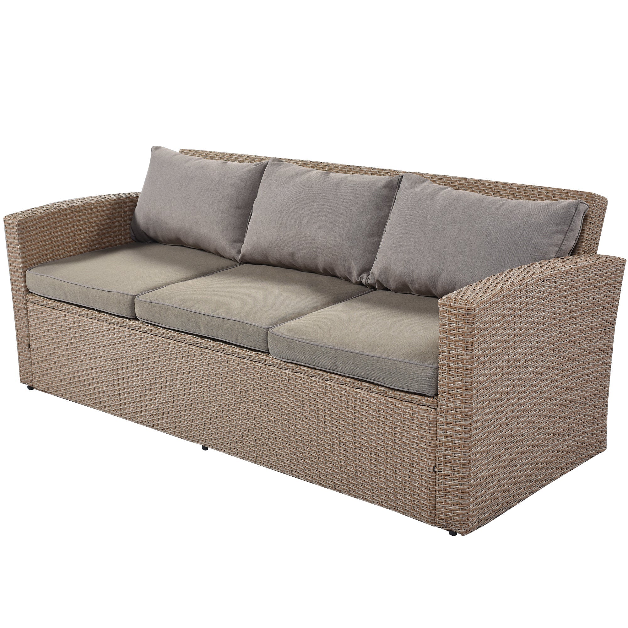 4-Piece Conversation Sofa Set With Beige Cushions-thumbmail-6
